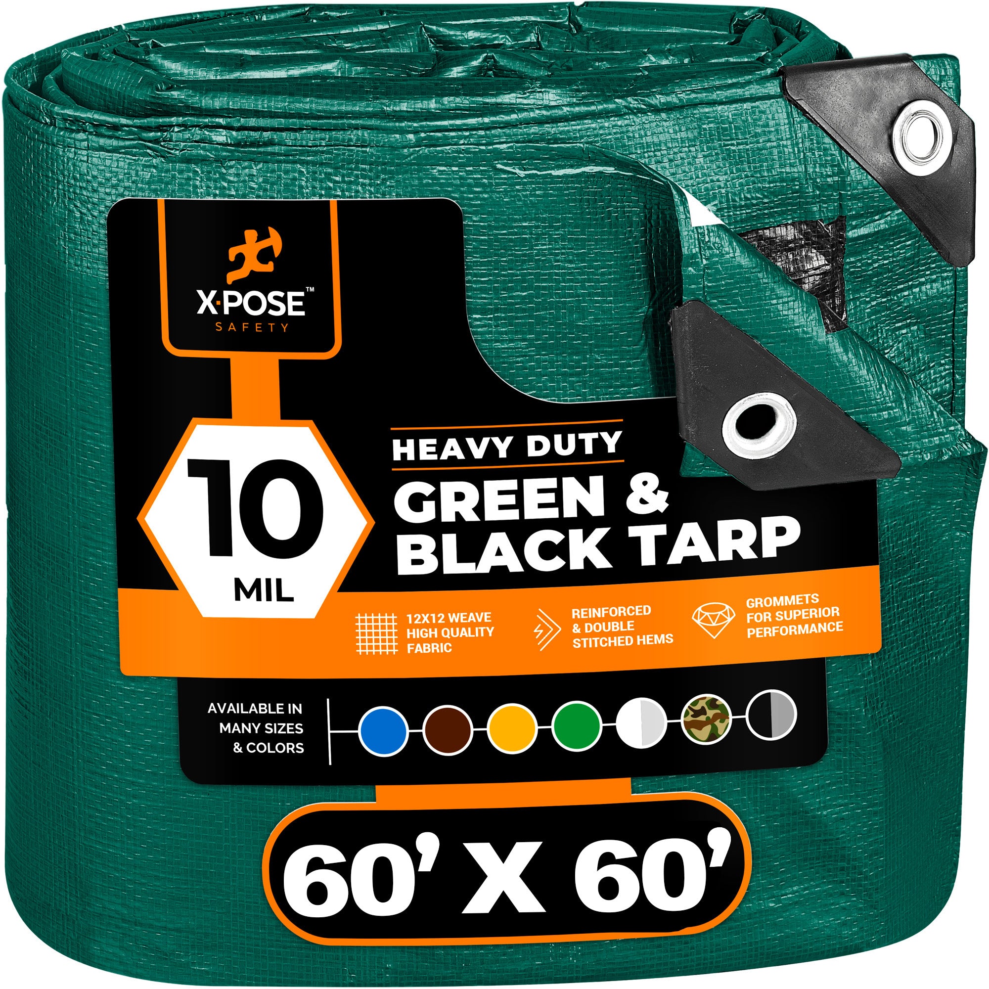10 Mil Green Black Heavy Duty Poly Tarp