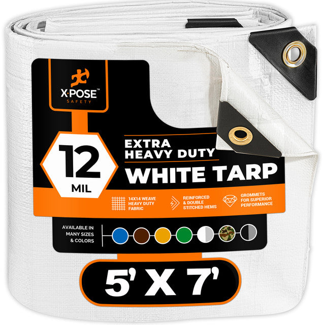 12 Mil White Extra Heavy Duty Poly Tarp