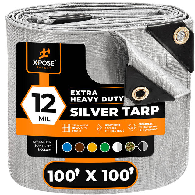 12 Mil Silver Extra Heavy Duty Poly Tarp