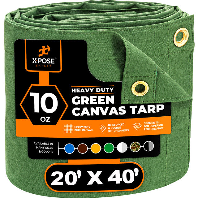 Green Canvas Tarps 10oz