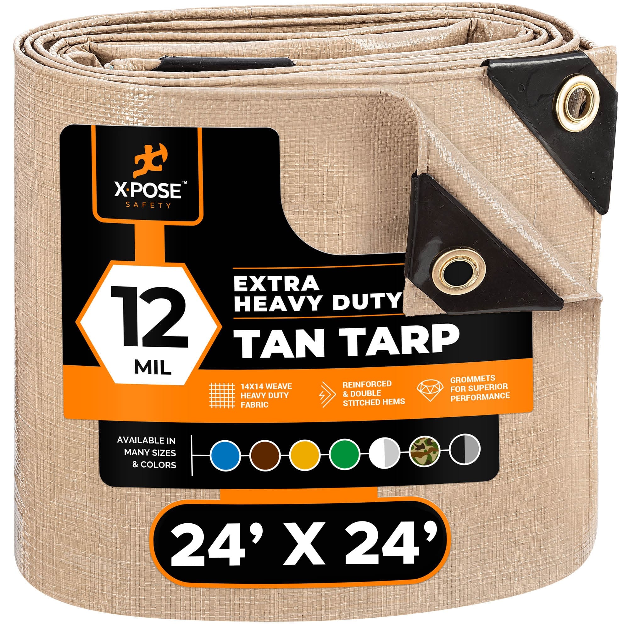 12 Mil Tan Extra Heavy Duty Poly Tarp