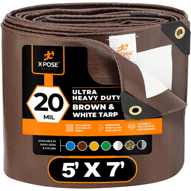 20 Mil Brown White Ultra Heavy Duty Poly Tarps
