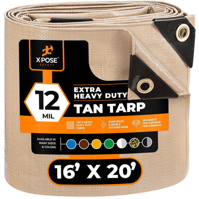 12 Mil Tan Extra Heavy Duty Poly Tarp