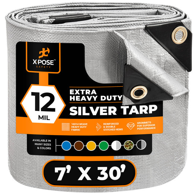 12 Mil Silver Extra Heavy Duty Poly Tarp
