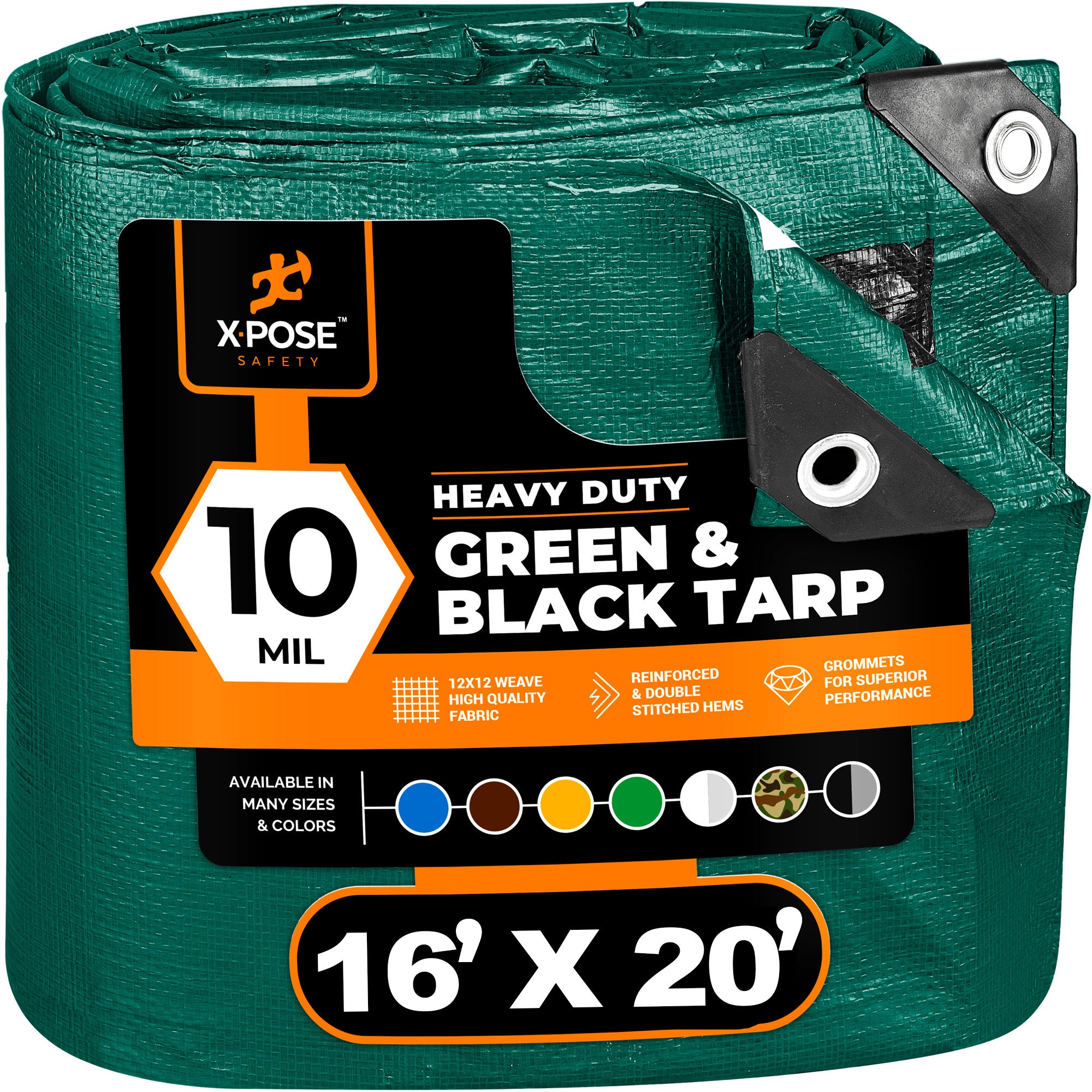 10 Mil Green Black Heavy Duty Poly Tarp