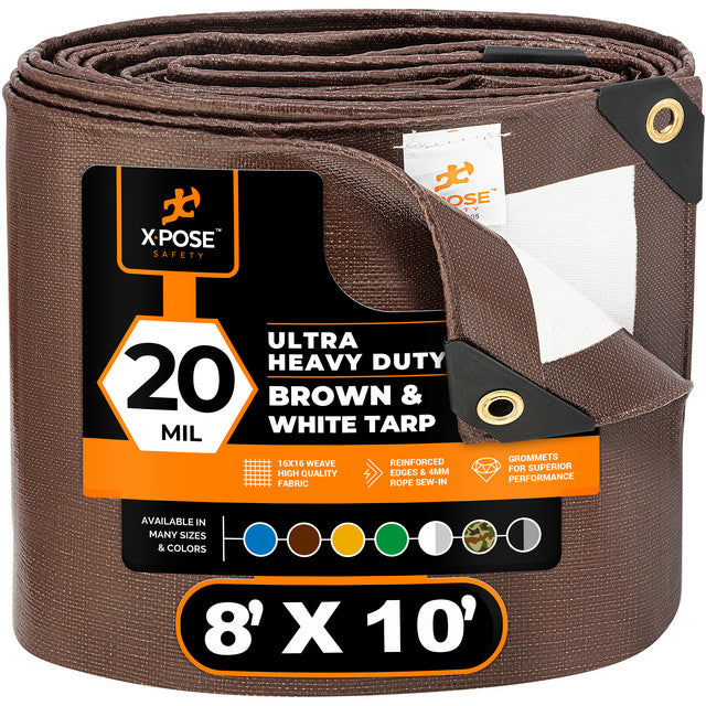 20 Mil Brown White Ultra Heavy Duty Poly Tarps