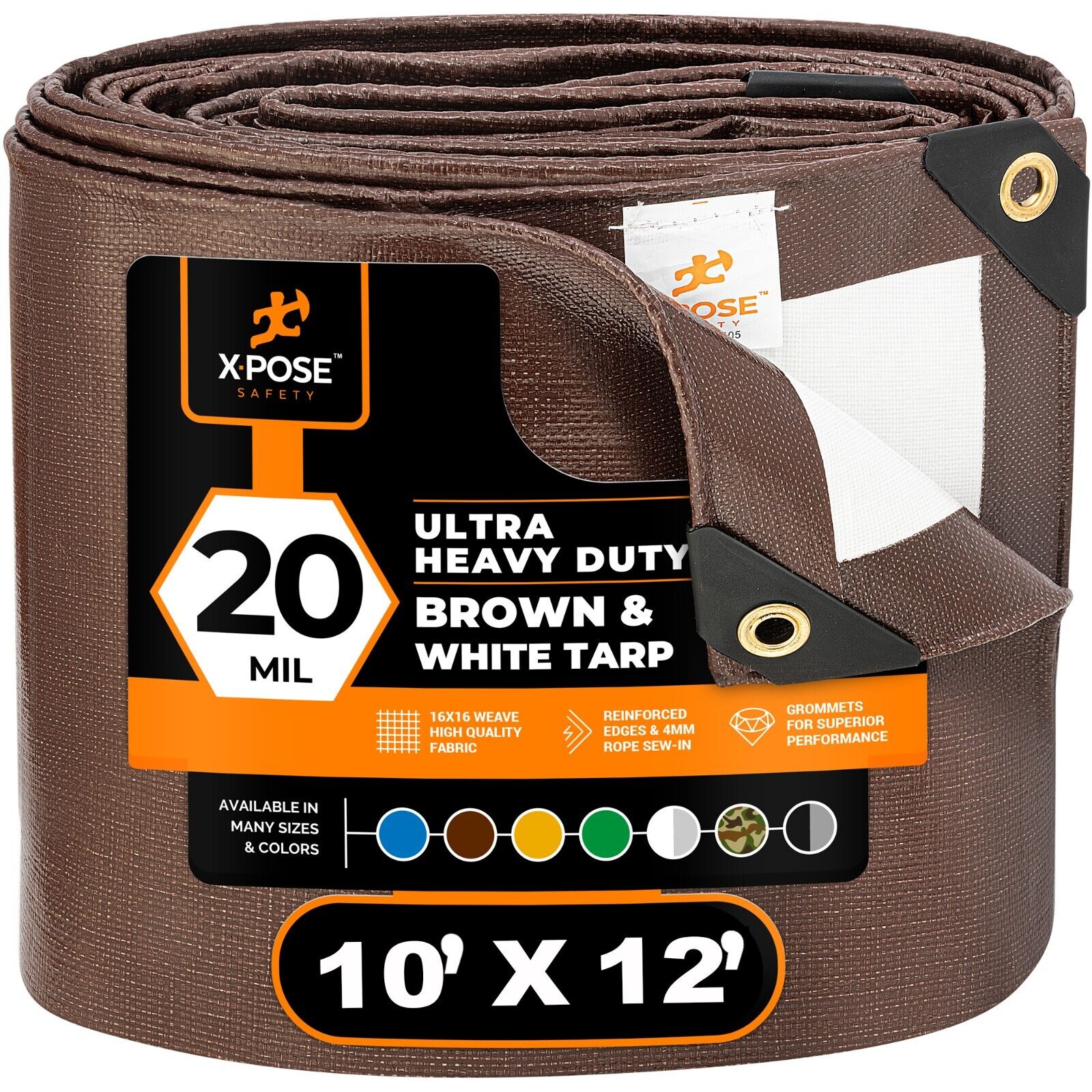 20 Mil Brown White Ultra Heavy Duty Poly Tarps