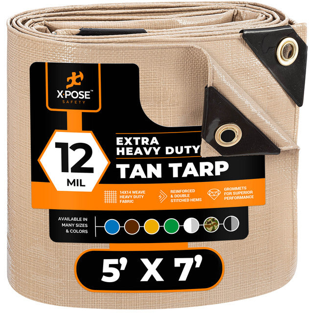 12 Mil Tan Extra Heavy Duty Poly Tarp
