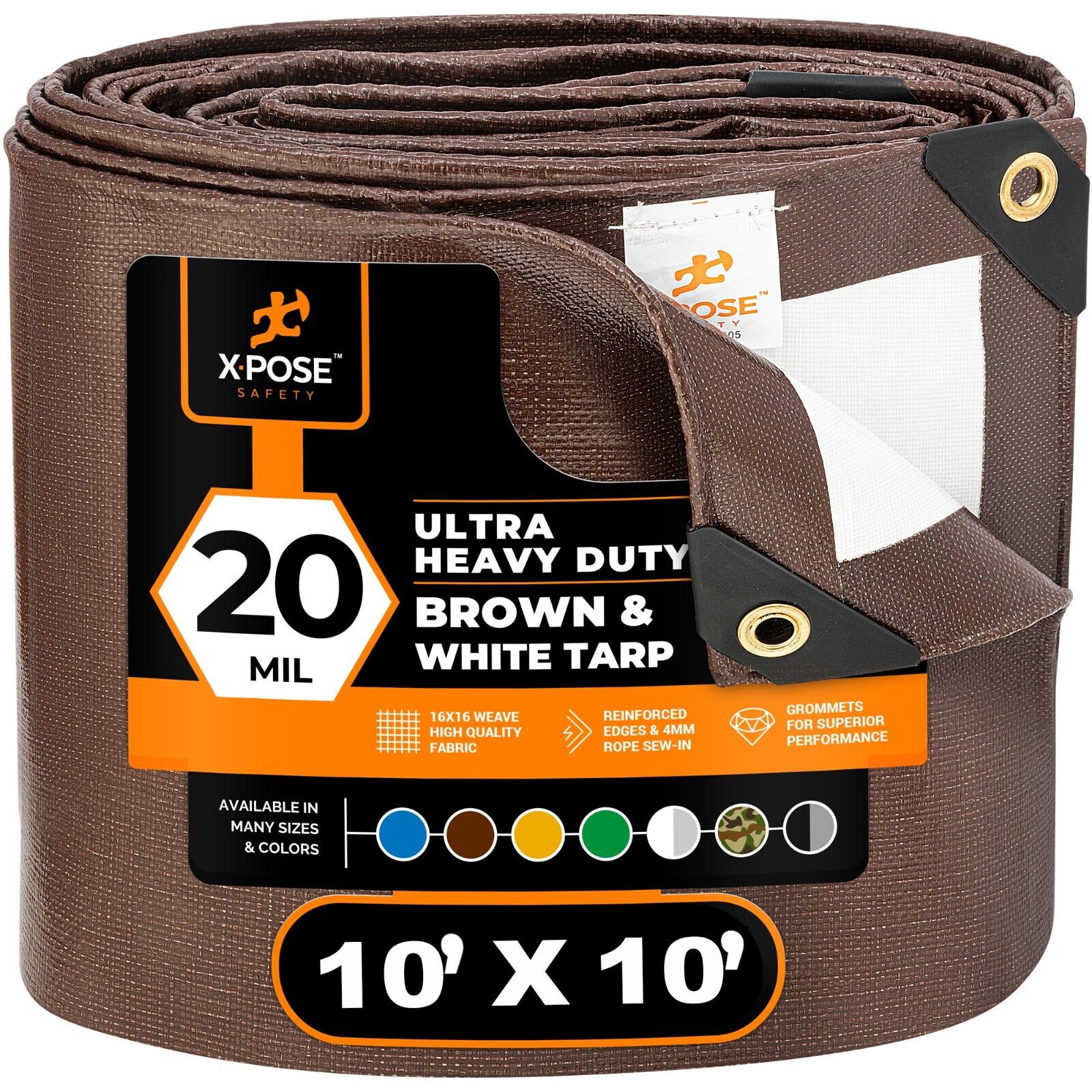20 Mil Brown White Ultra Heavy Duty Poly Tarps