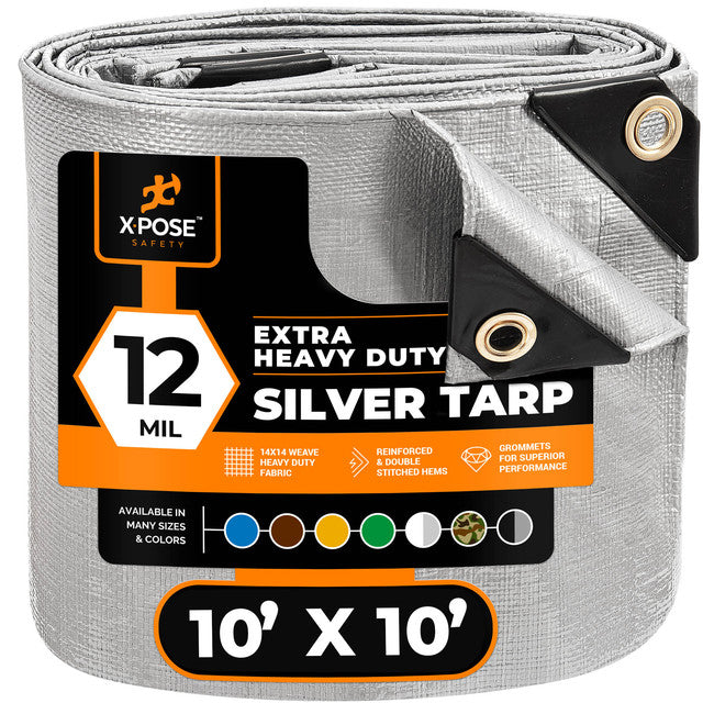 12 Mil Silver Extra Heavy Duty Poly Tarp