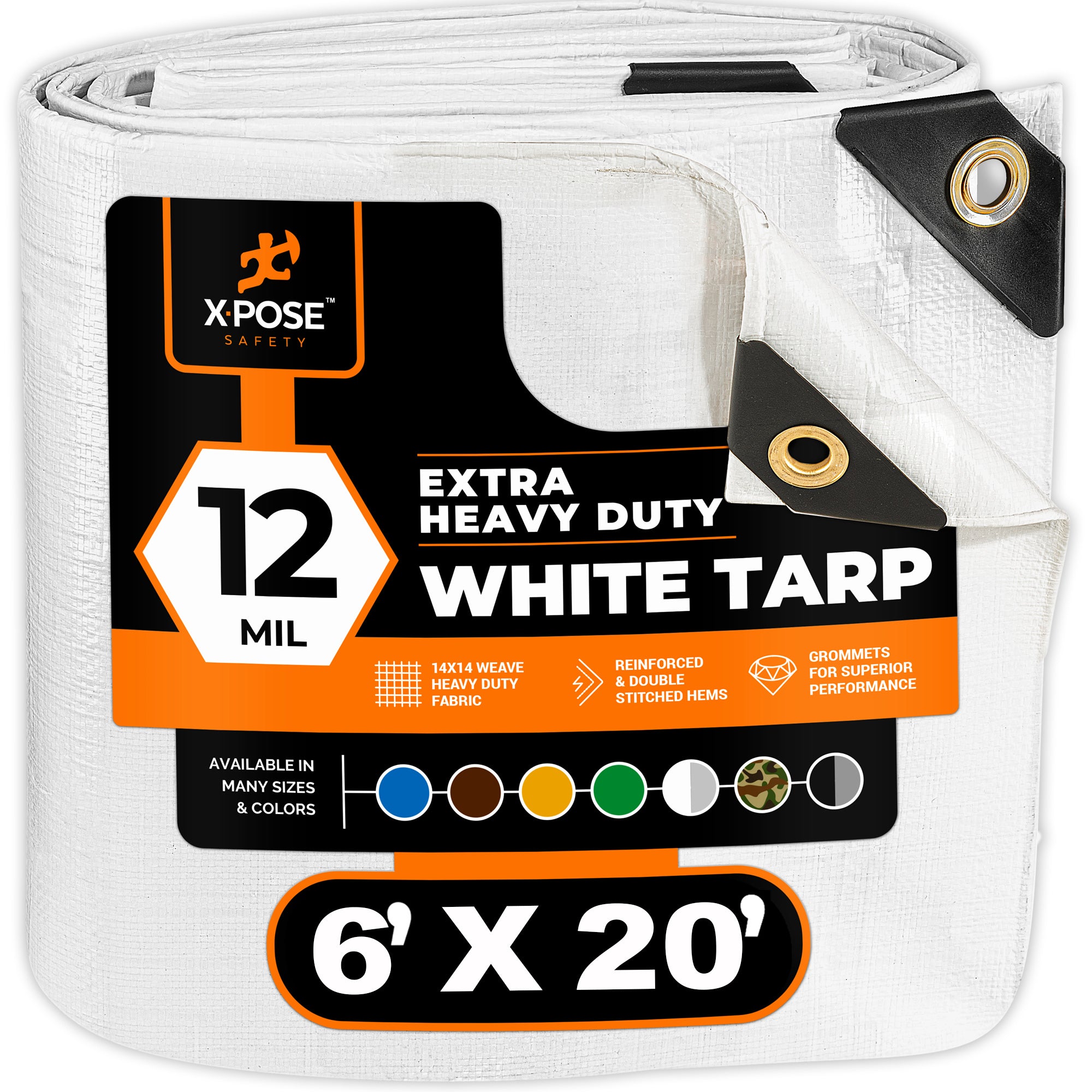 12 Mil White Extra Heavy Duty Poly Tarp