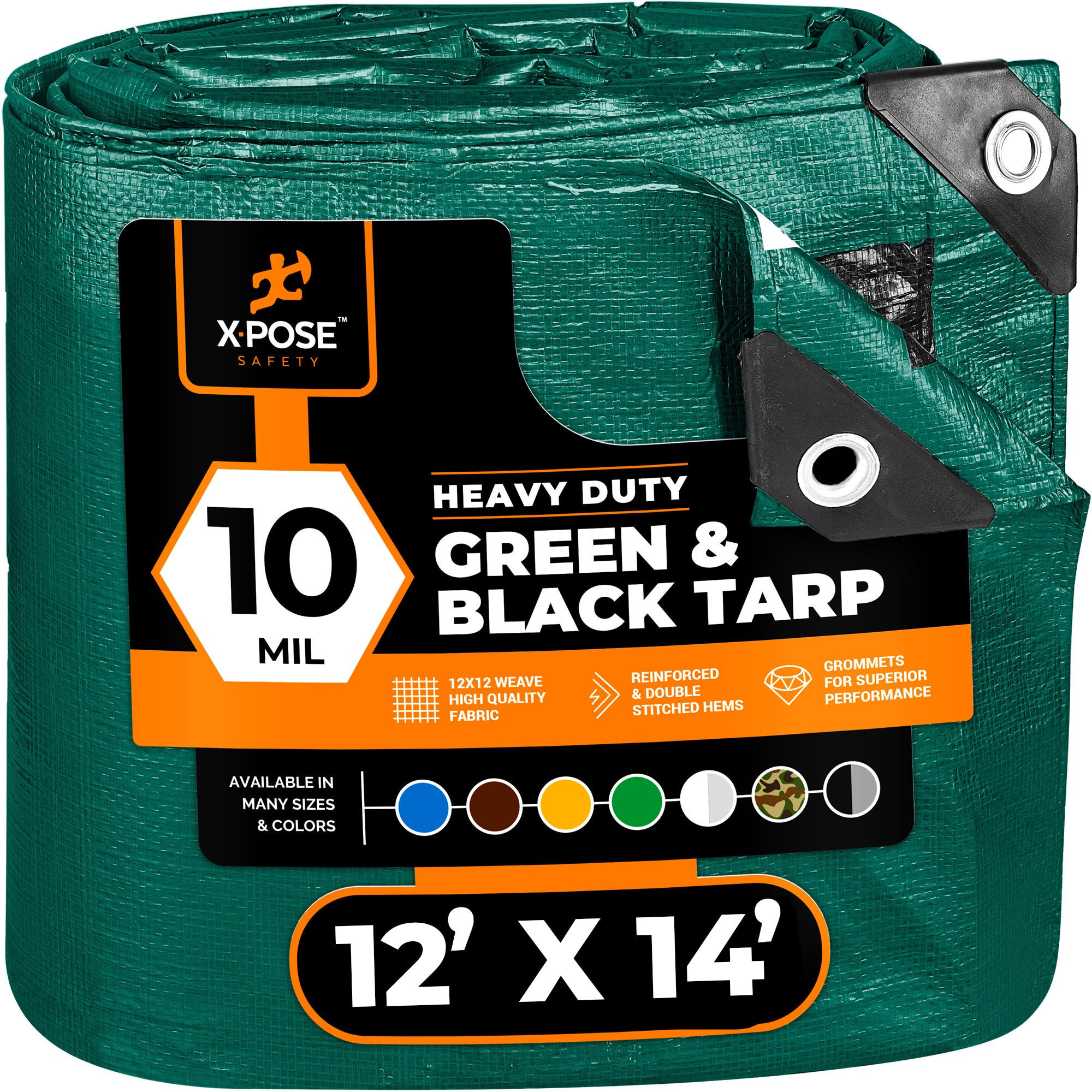10 Mil Green Black Heavy Duty Poly Tarp