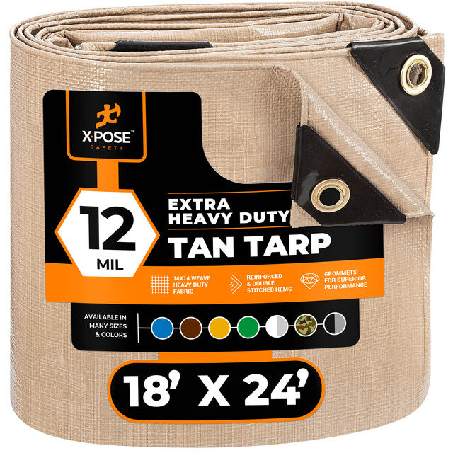 12 Mil Tan Extra Heavy Duty Poly Tarp