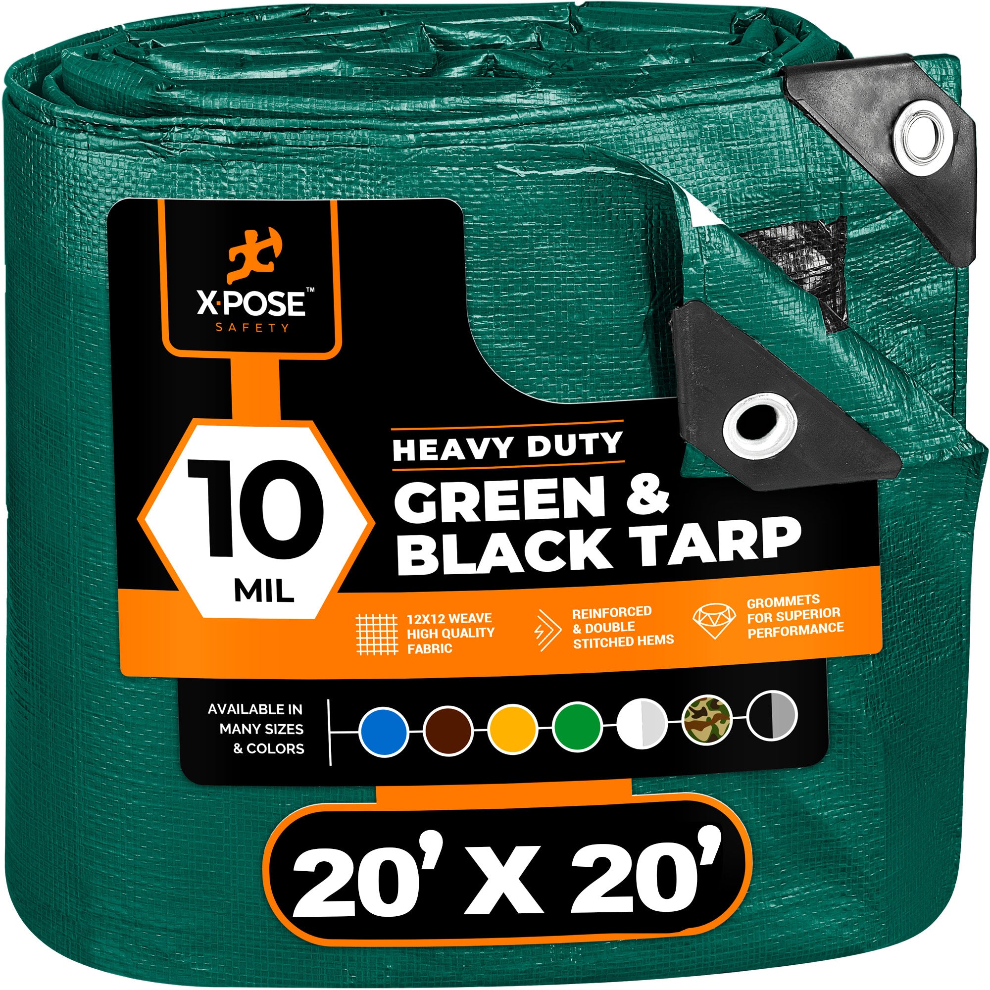 10 Mil Green Black Heavy Duty Poly Tarp