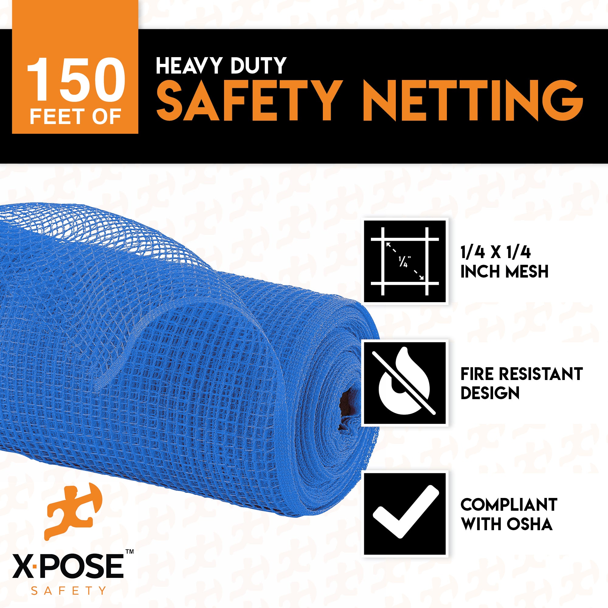 Heavy Duty Debris Safety Netting Fire Retardant