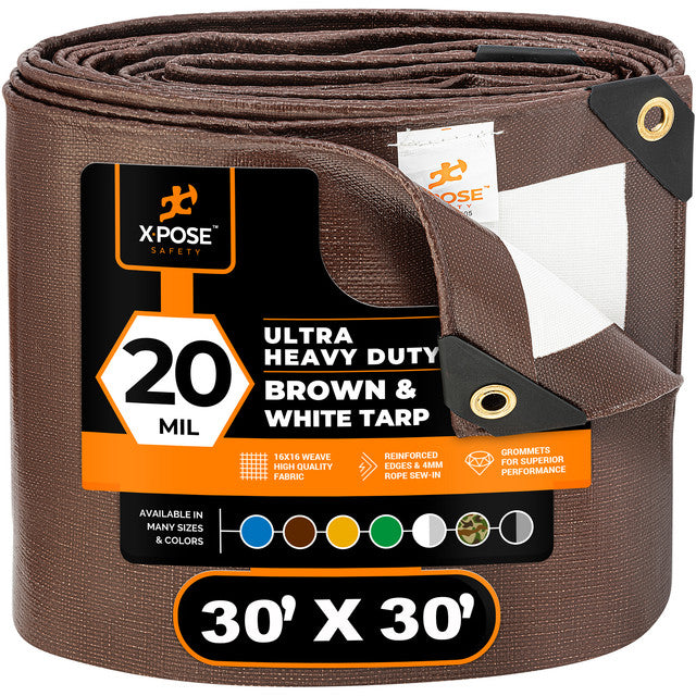 20 Mil Brown White Ultra Heavy Duty Poly Tarps