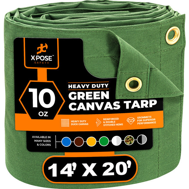 Green Canvas Tarps 10oz