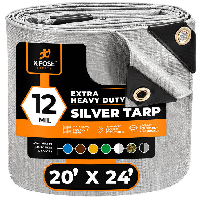 12 Mil Silver Extra Heavy Duty Poly Tarp