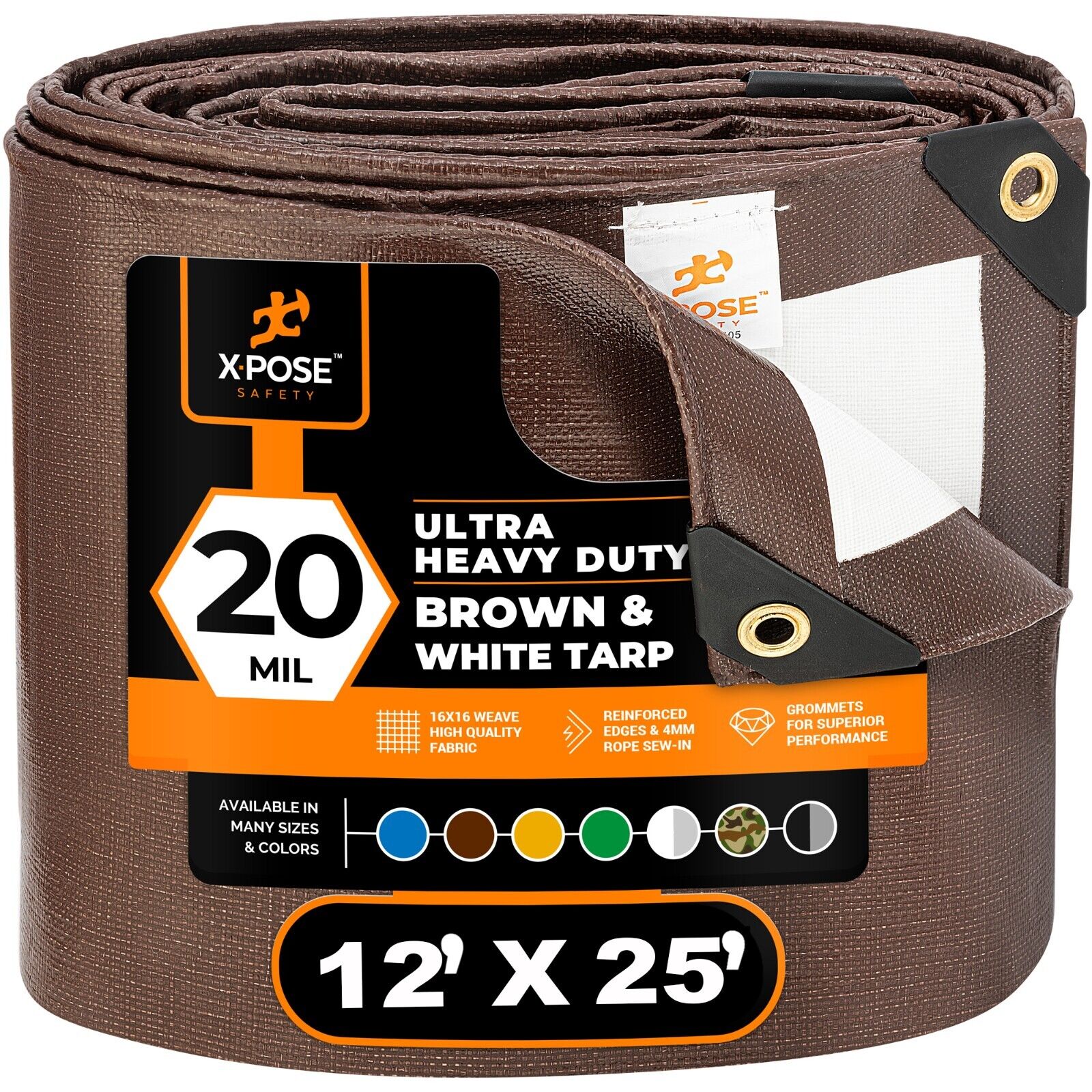 20 Mil Brown White Ultra Heavy Duty Poly Tarps