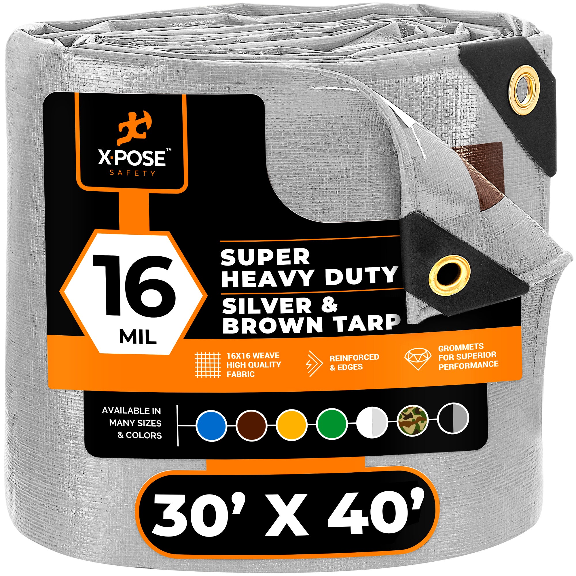 16 Mil Silver/Brown Super Heavy Duty Poly Tarp