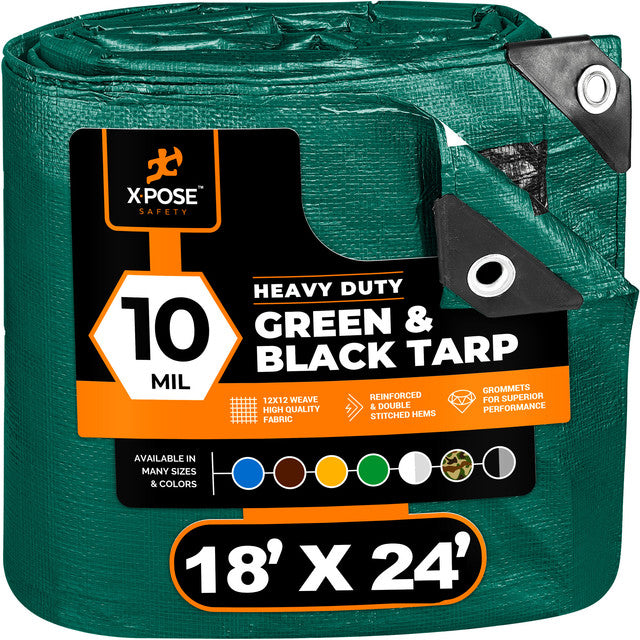 10 Mil Green Black Heavy Duty Poly Tarp