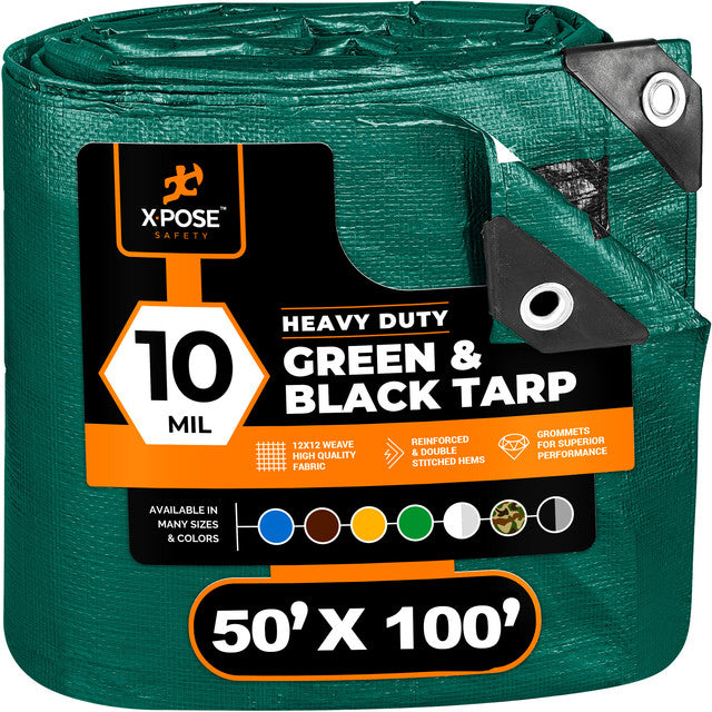 10 Mil Green Black Heavy Duty Poly Tarp