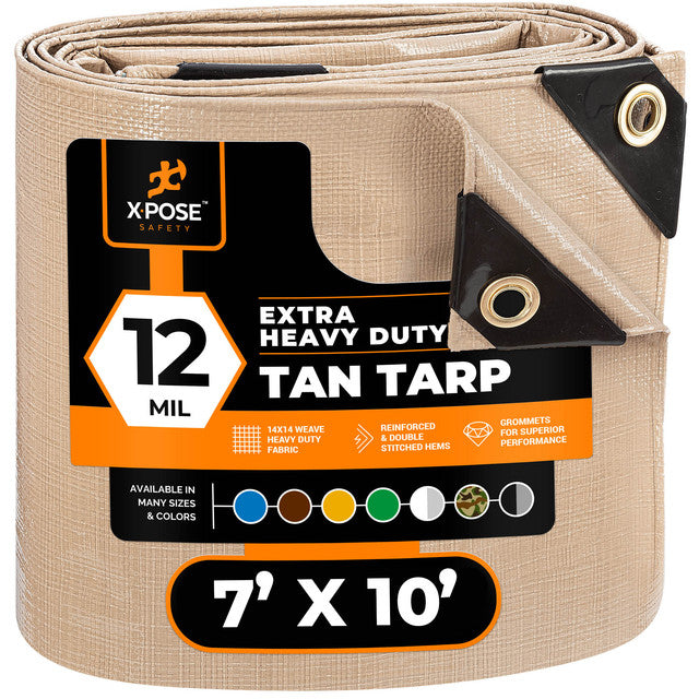 12 Mil Tan Extra Heavy Duty Poly Tarp