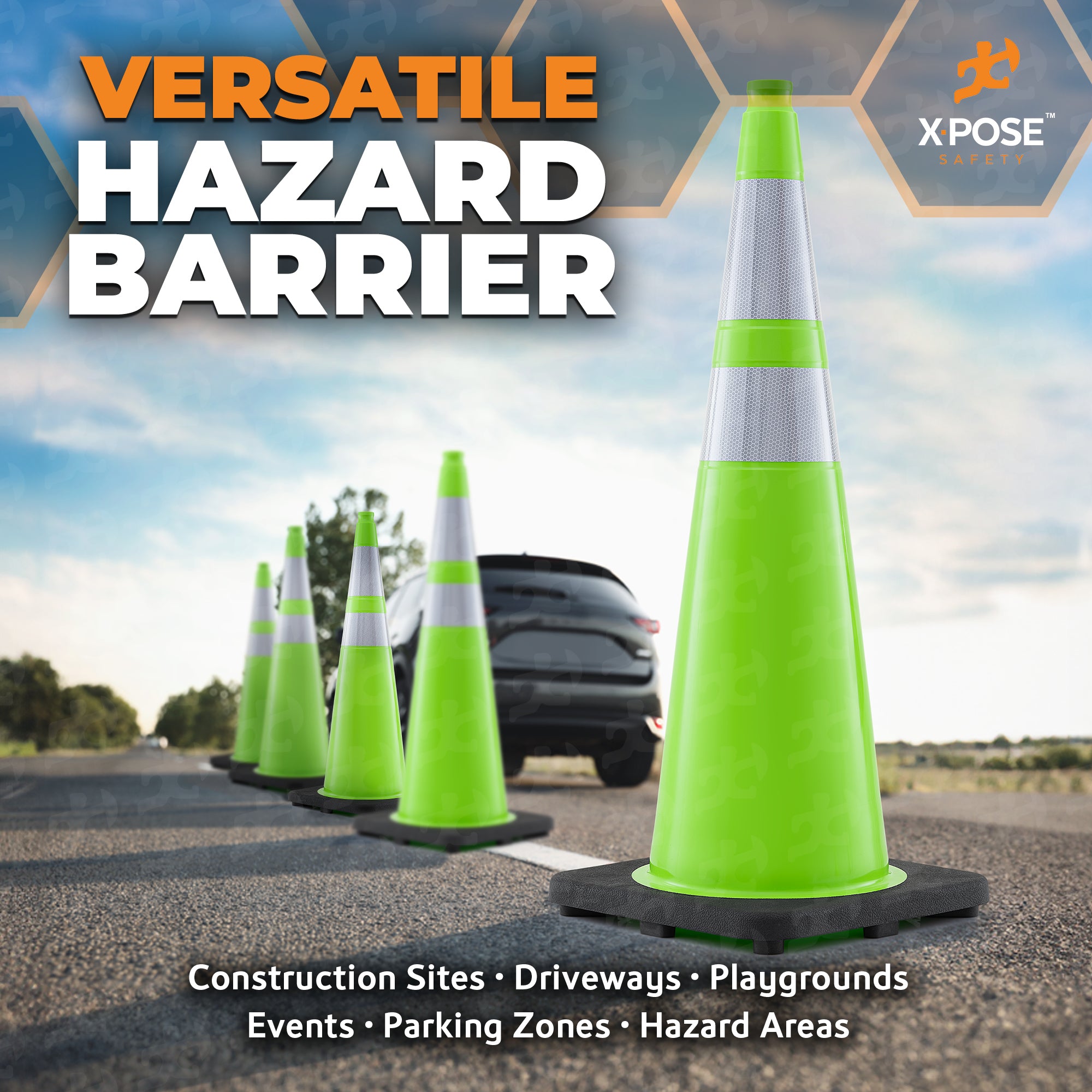 36" Lime Traffic Cone