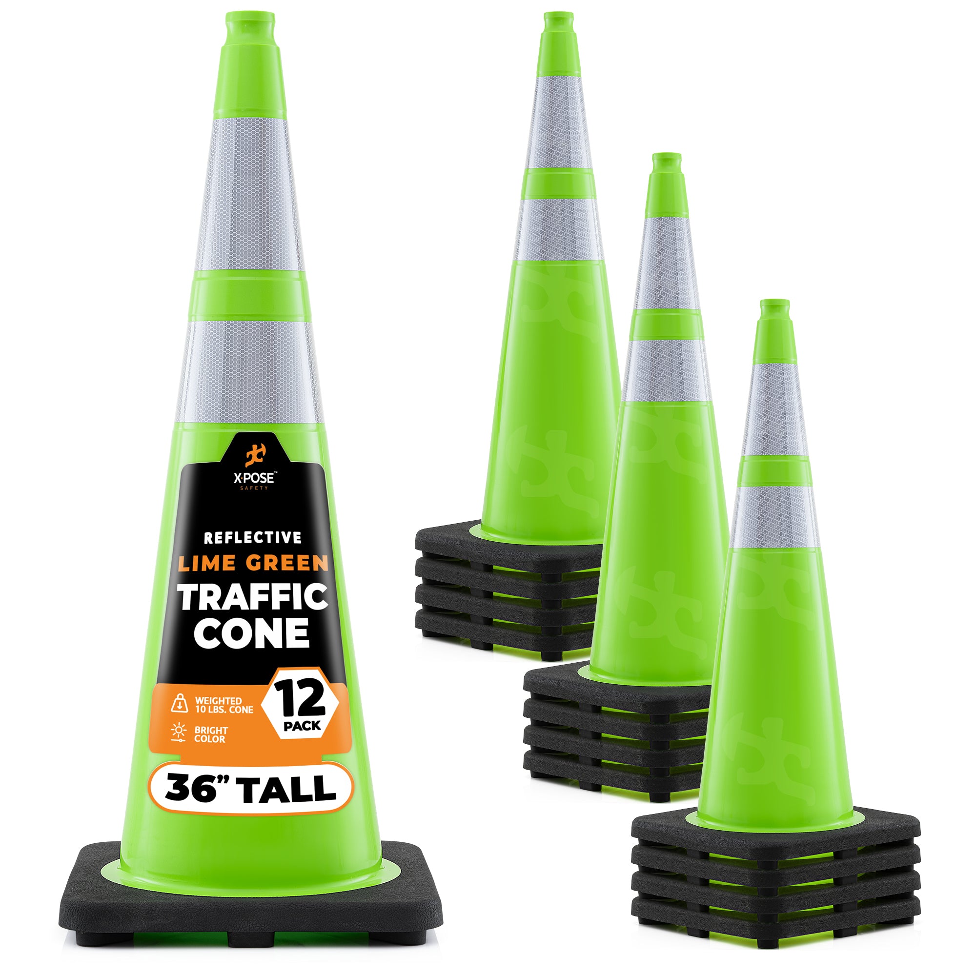 36" Lime Traffic Cone