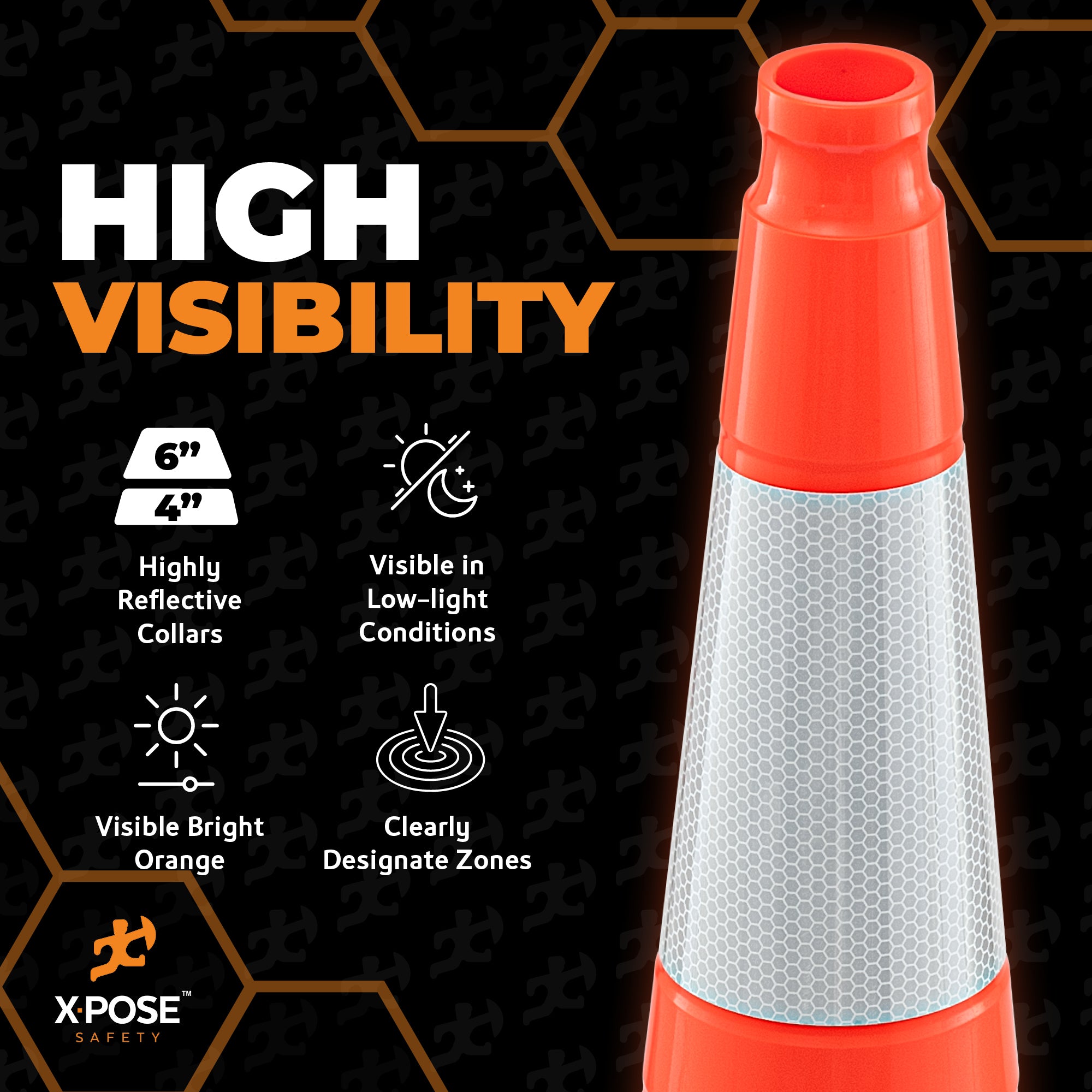 36" Slimline Orange Traffic Cone