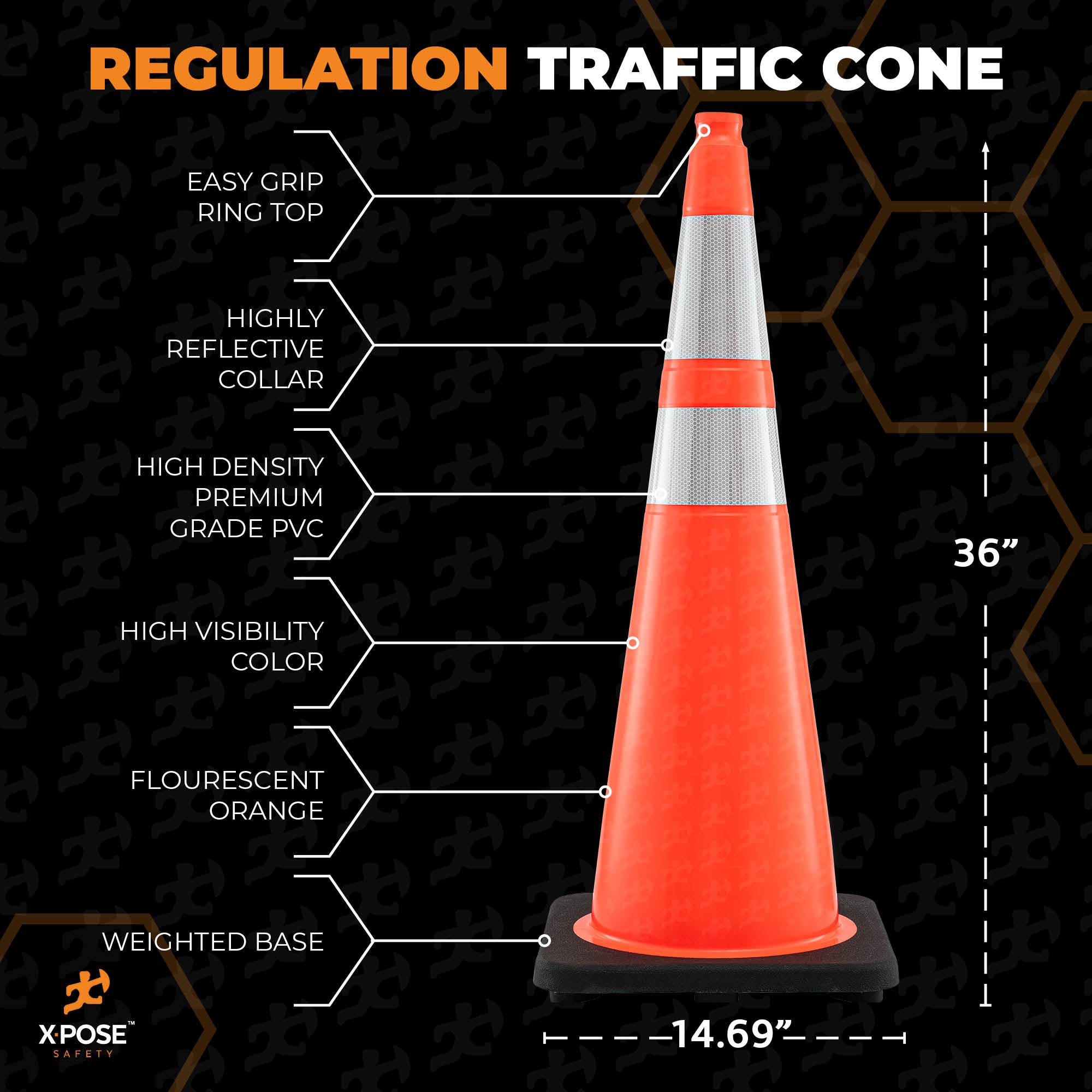 36" Orange Traffic Cone