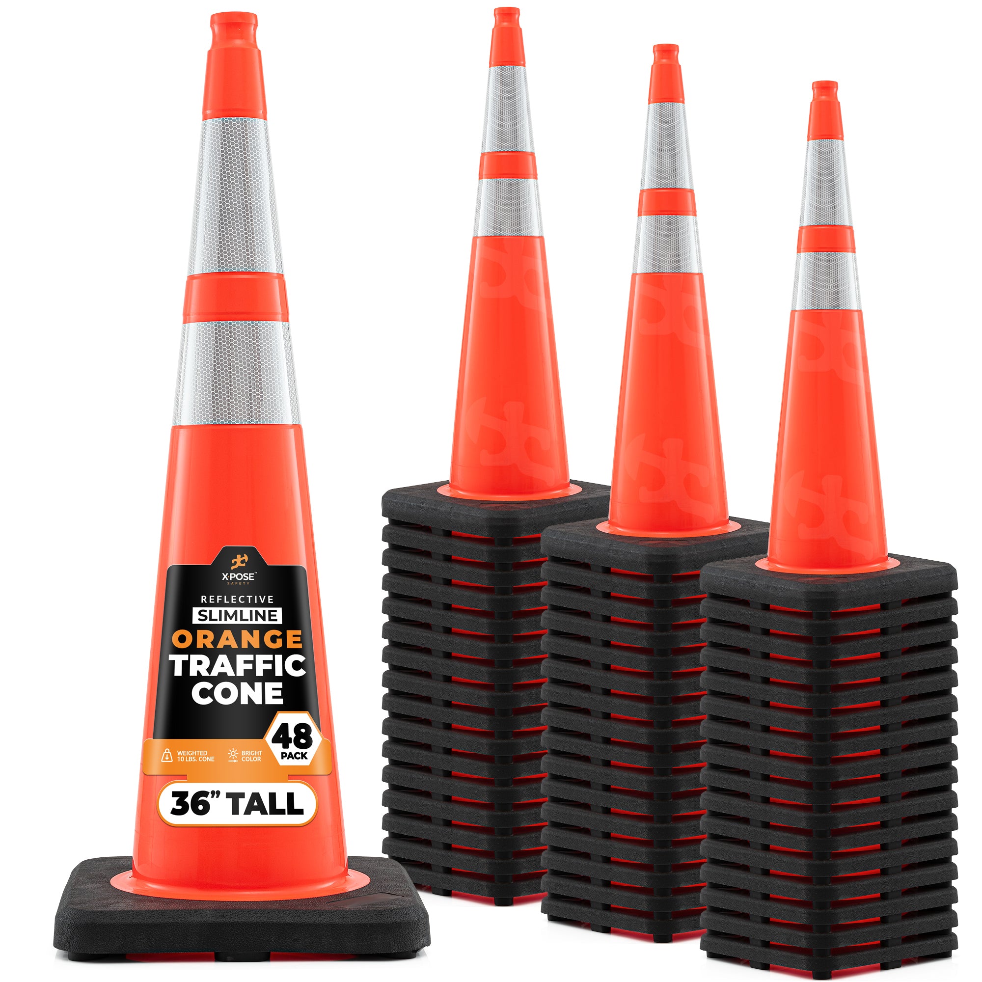36" Slimline Orange Traffic Cone