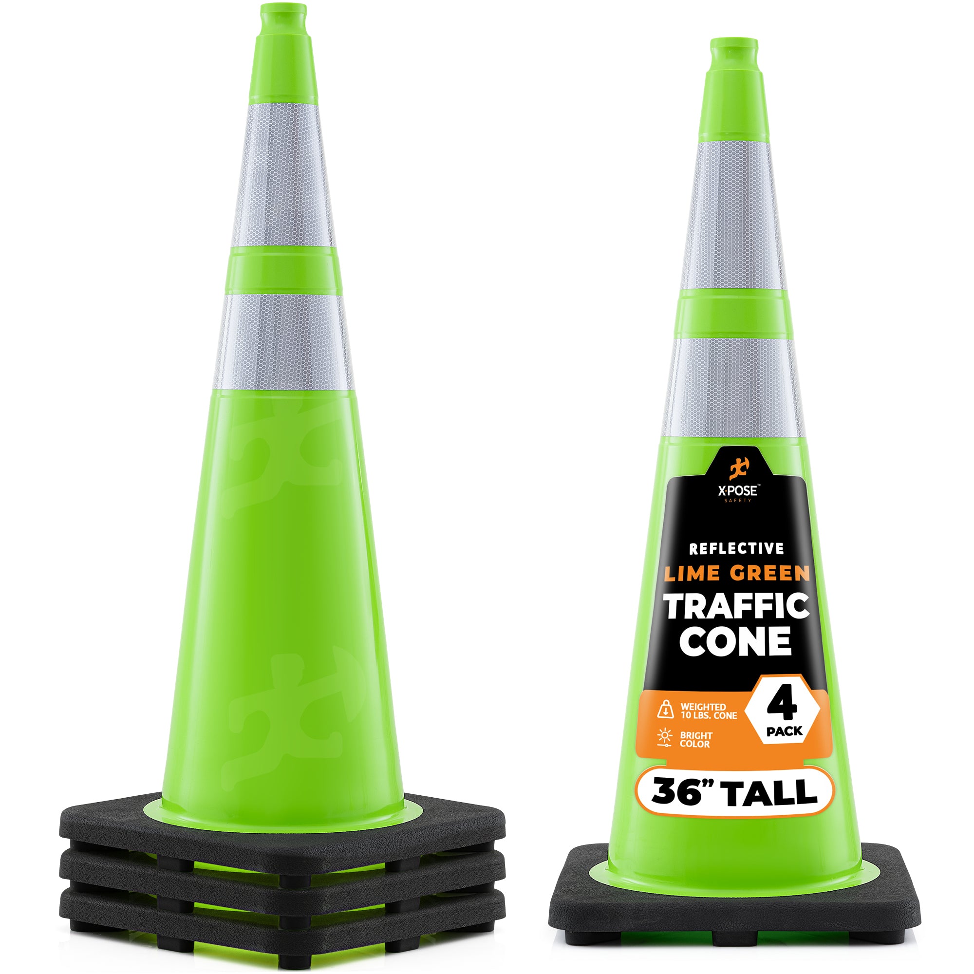 36" Lime Traffic Cone