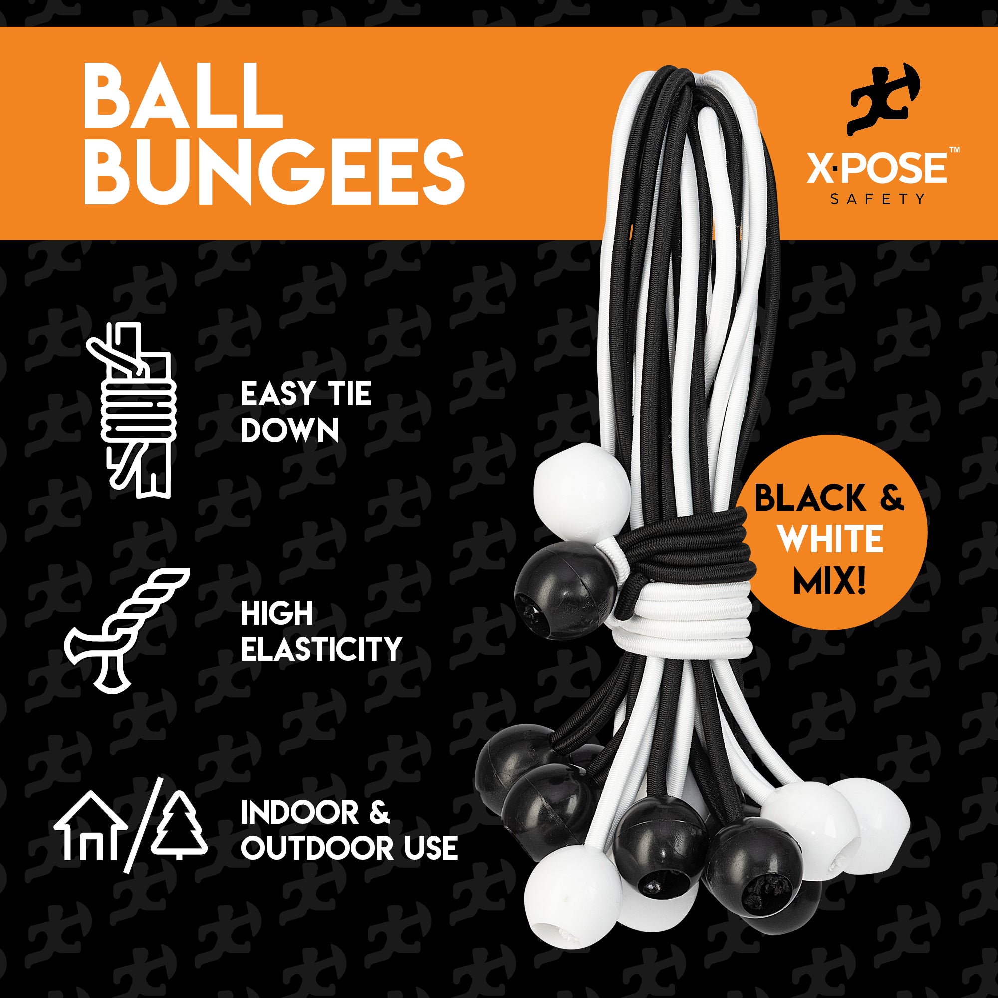 Heavy Duty Ball Bungees With Cord Ties