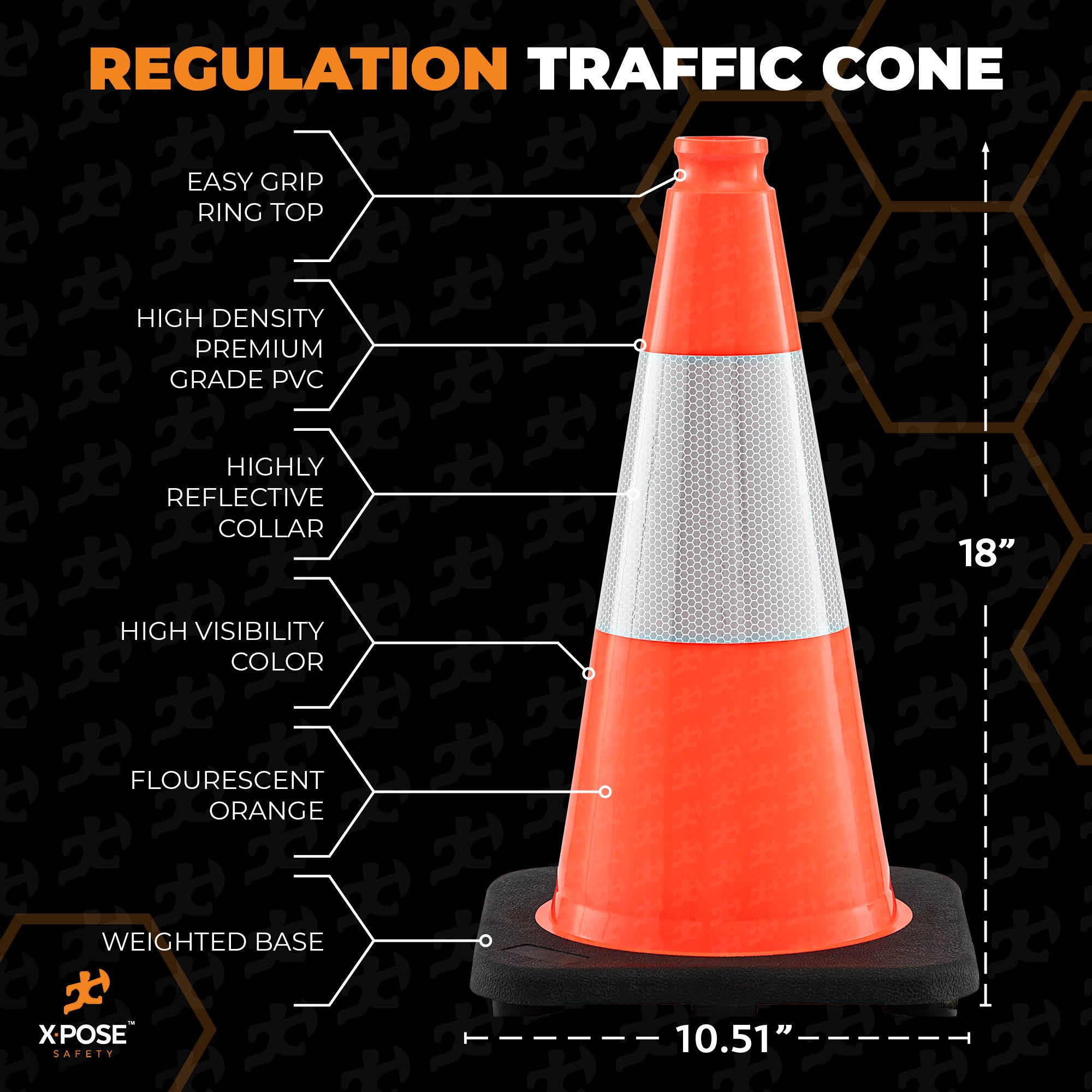 18" Orange Traffic Cone