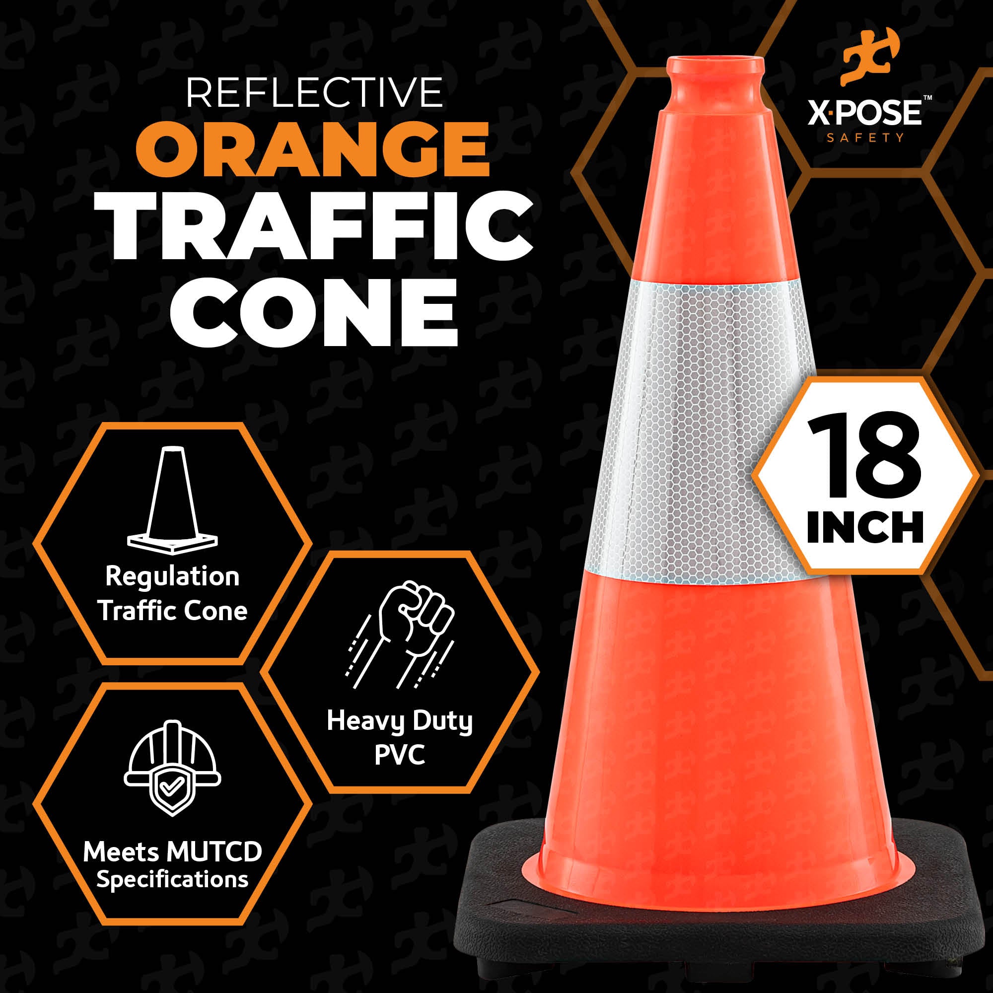 18" Orange Traffic Cone