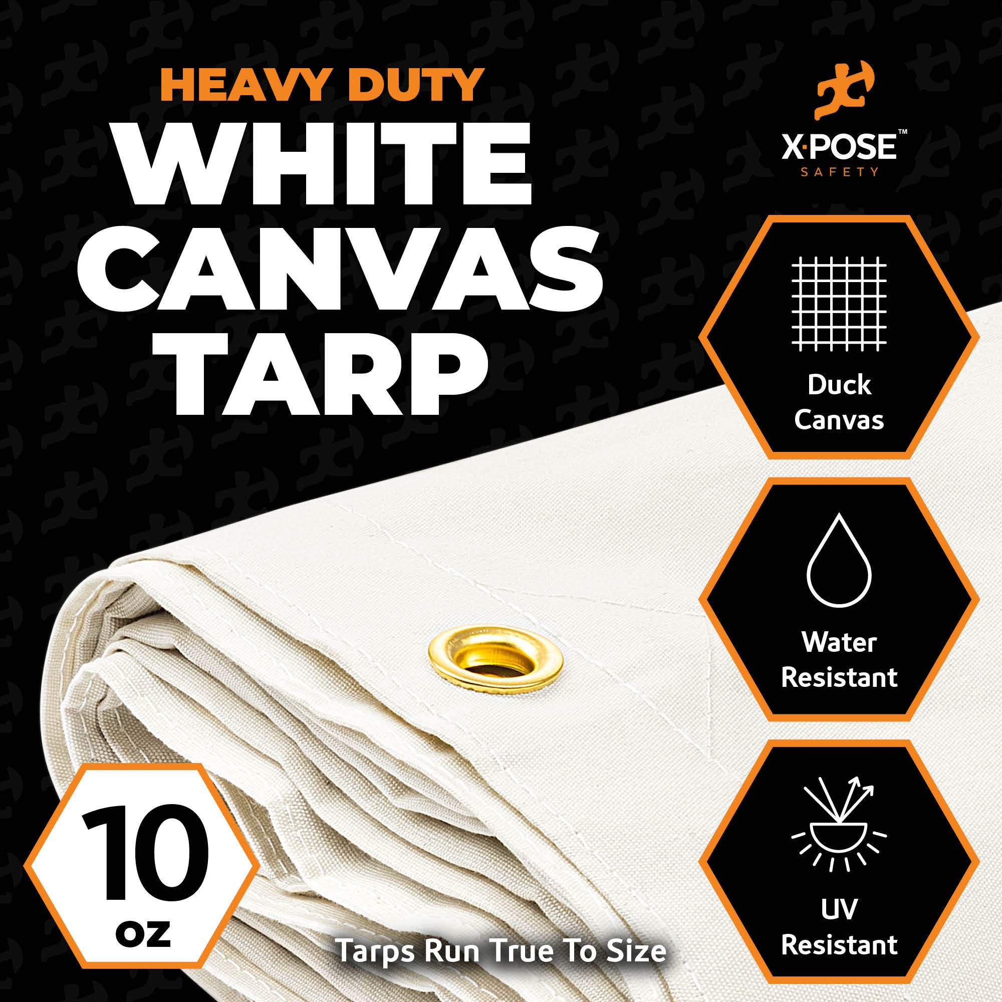White Canvas Tarps 10oz