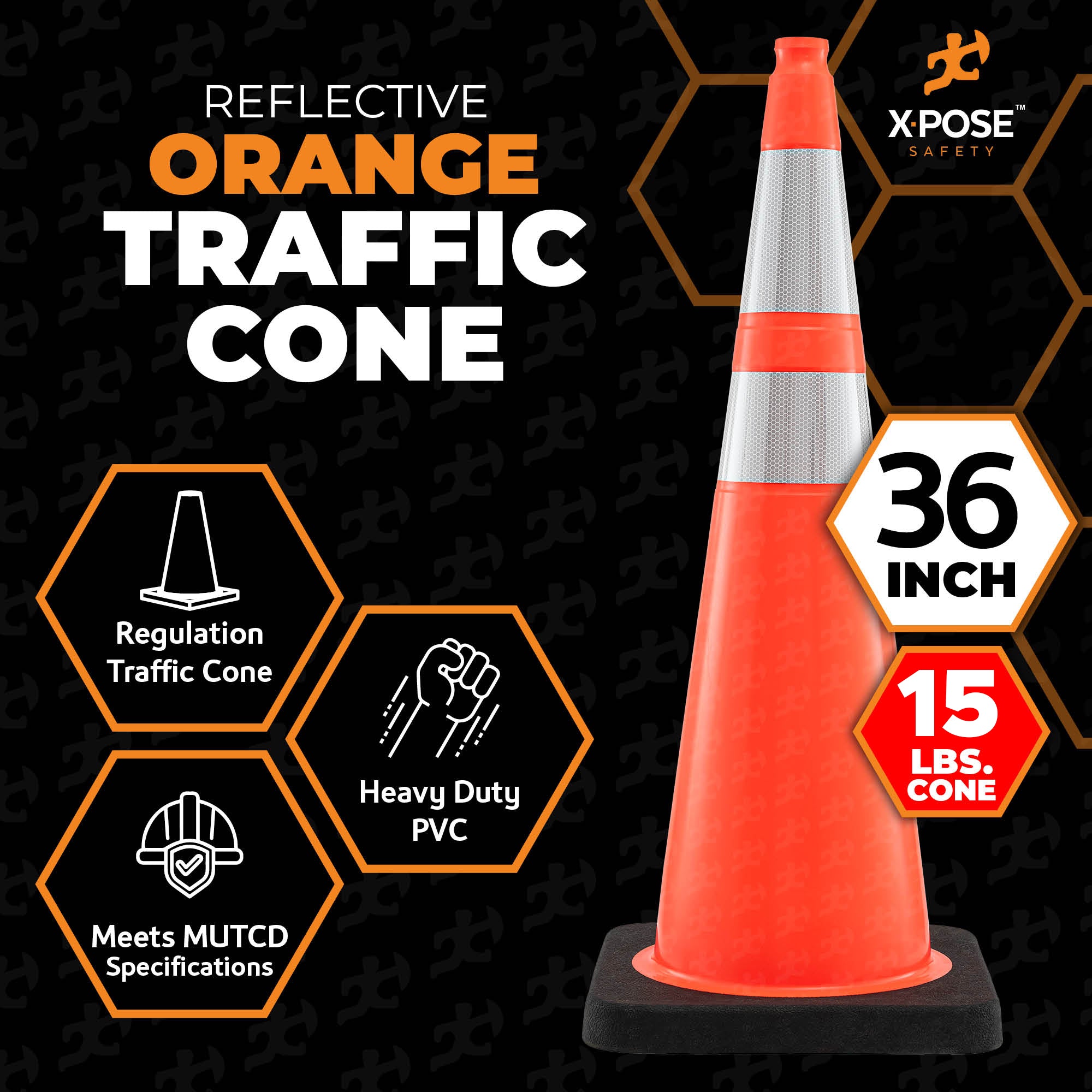 36" Orange Traffic Cone