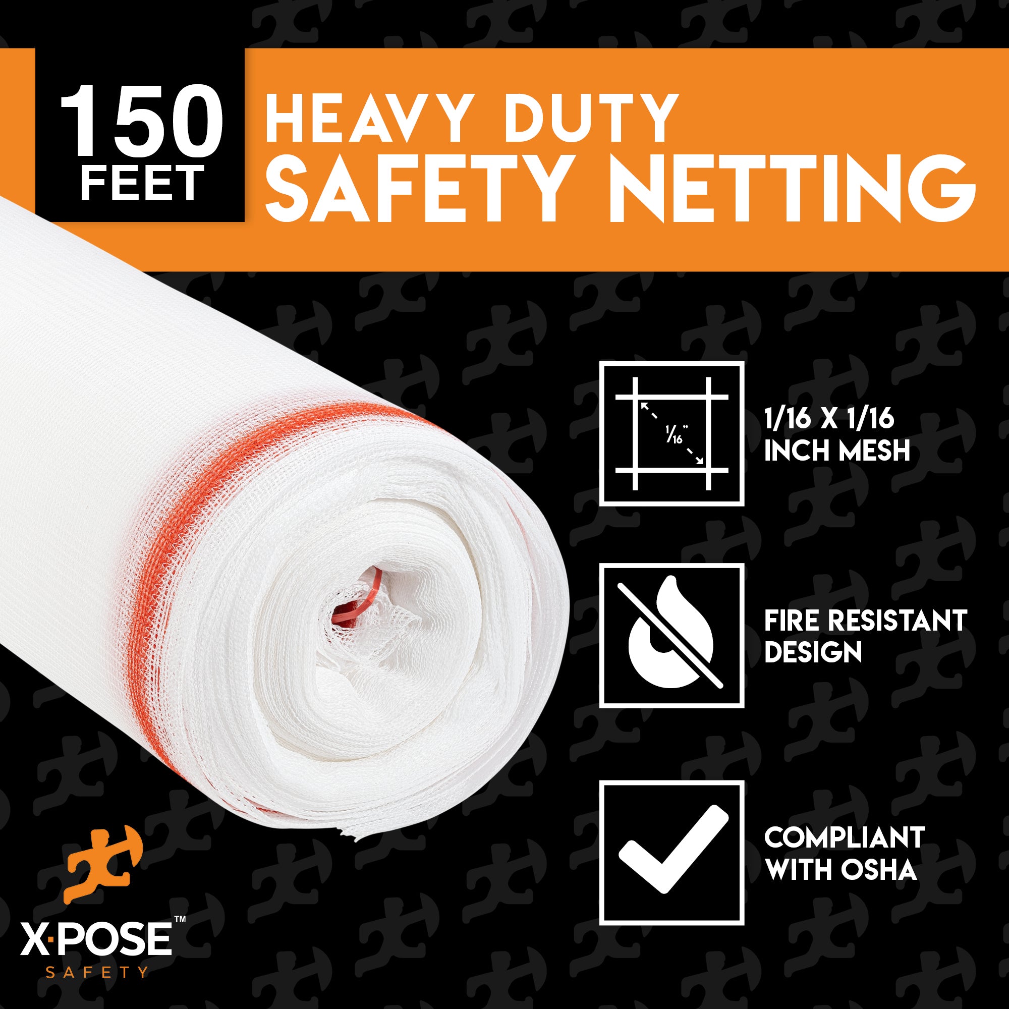 Heavy Duty Debris Safety Netting Fire Retardant