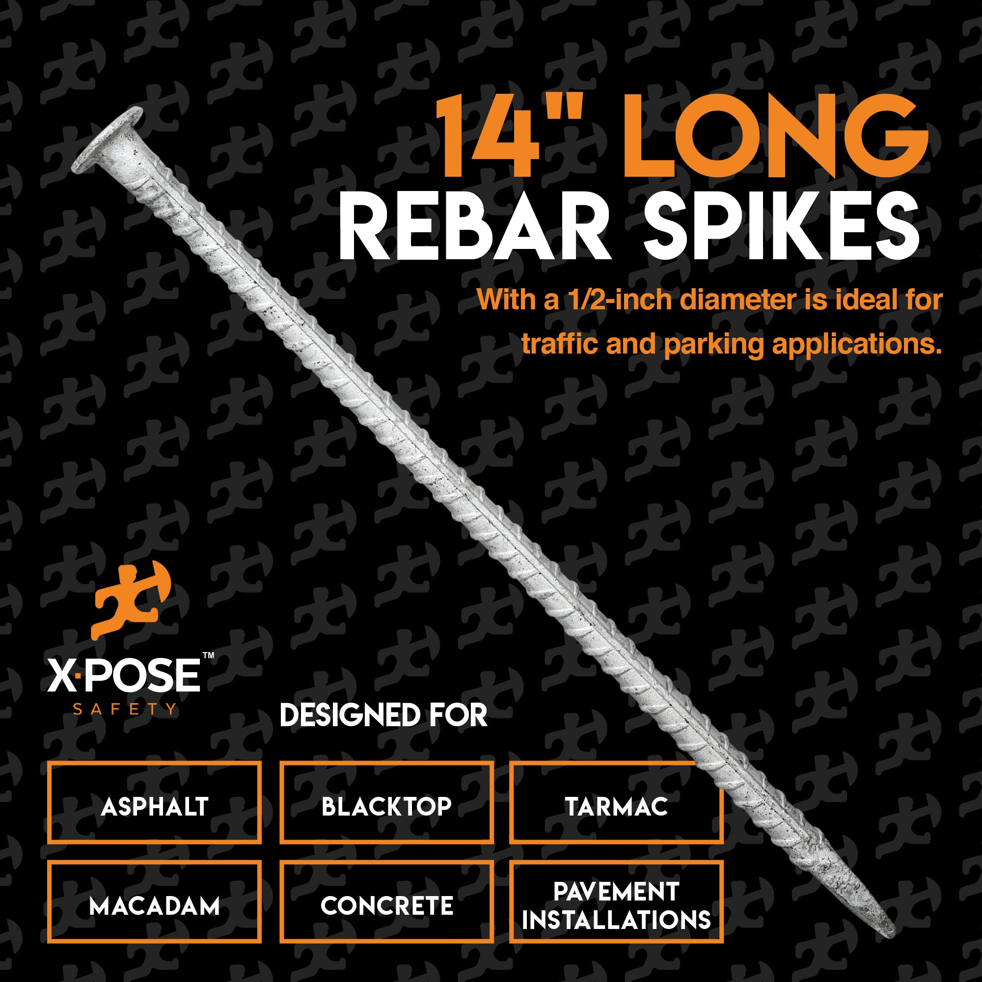 14" Metal Spike For Speed Hump