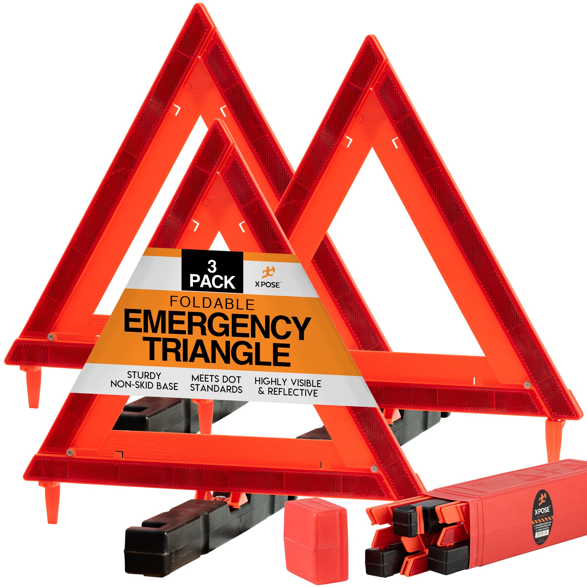 Emergency Roadside Triangle Pack of 3