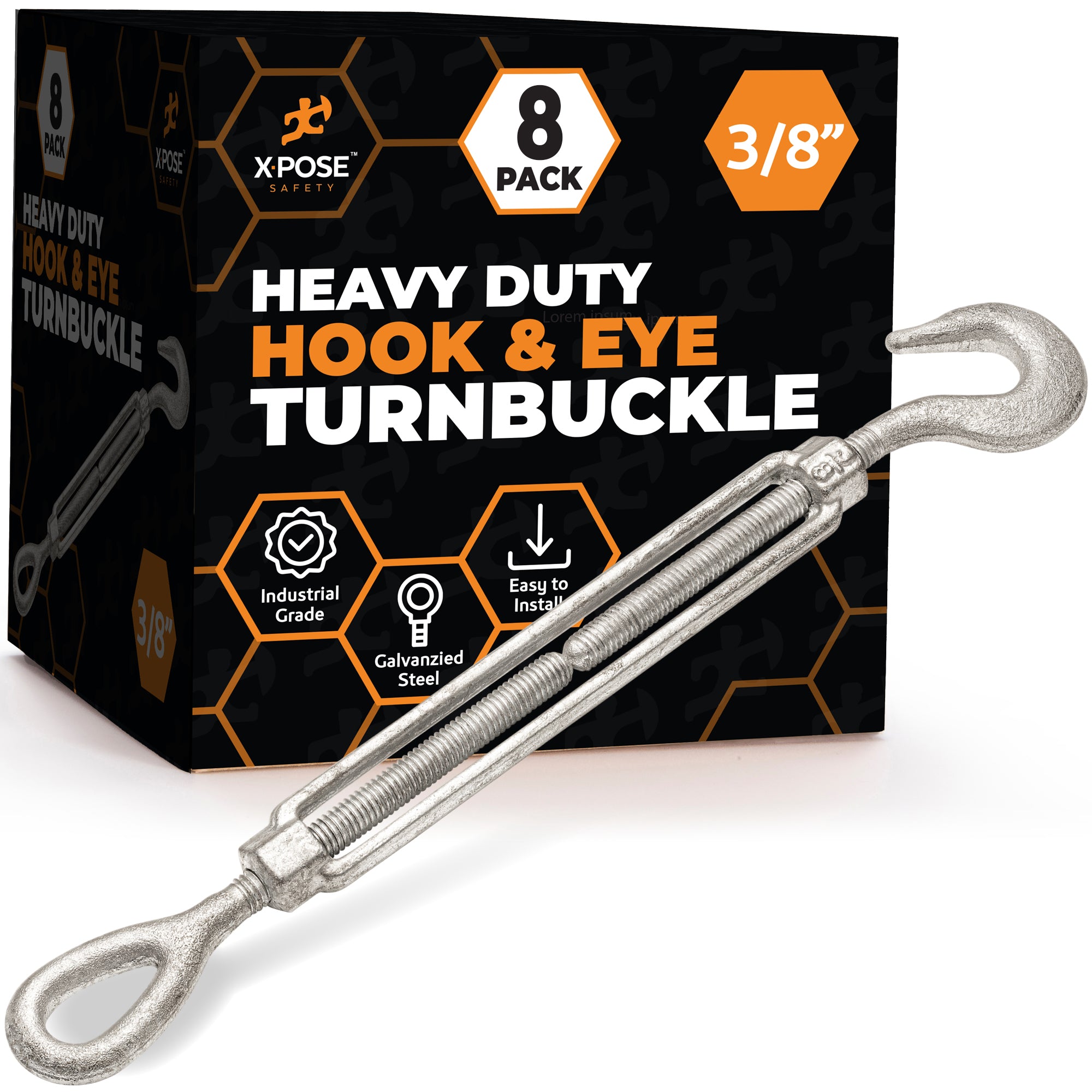 Galvanized Steel Hook & Eye Turnbuckle