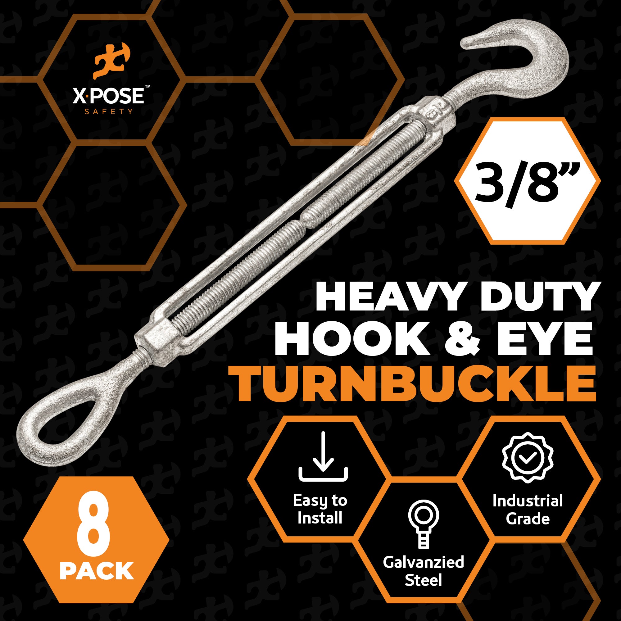 Galvanized Steel Hook & Eye Turnbuckle