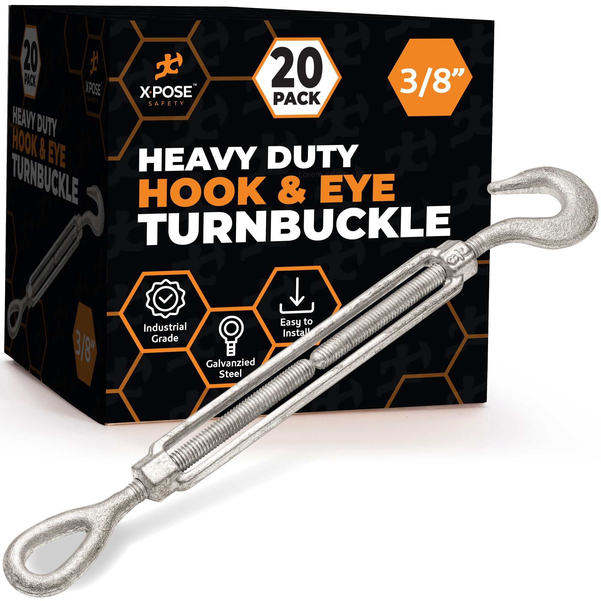 Galvanized Steel Hook & Eye Turnbuckle