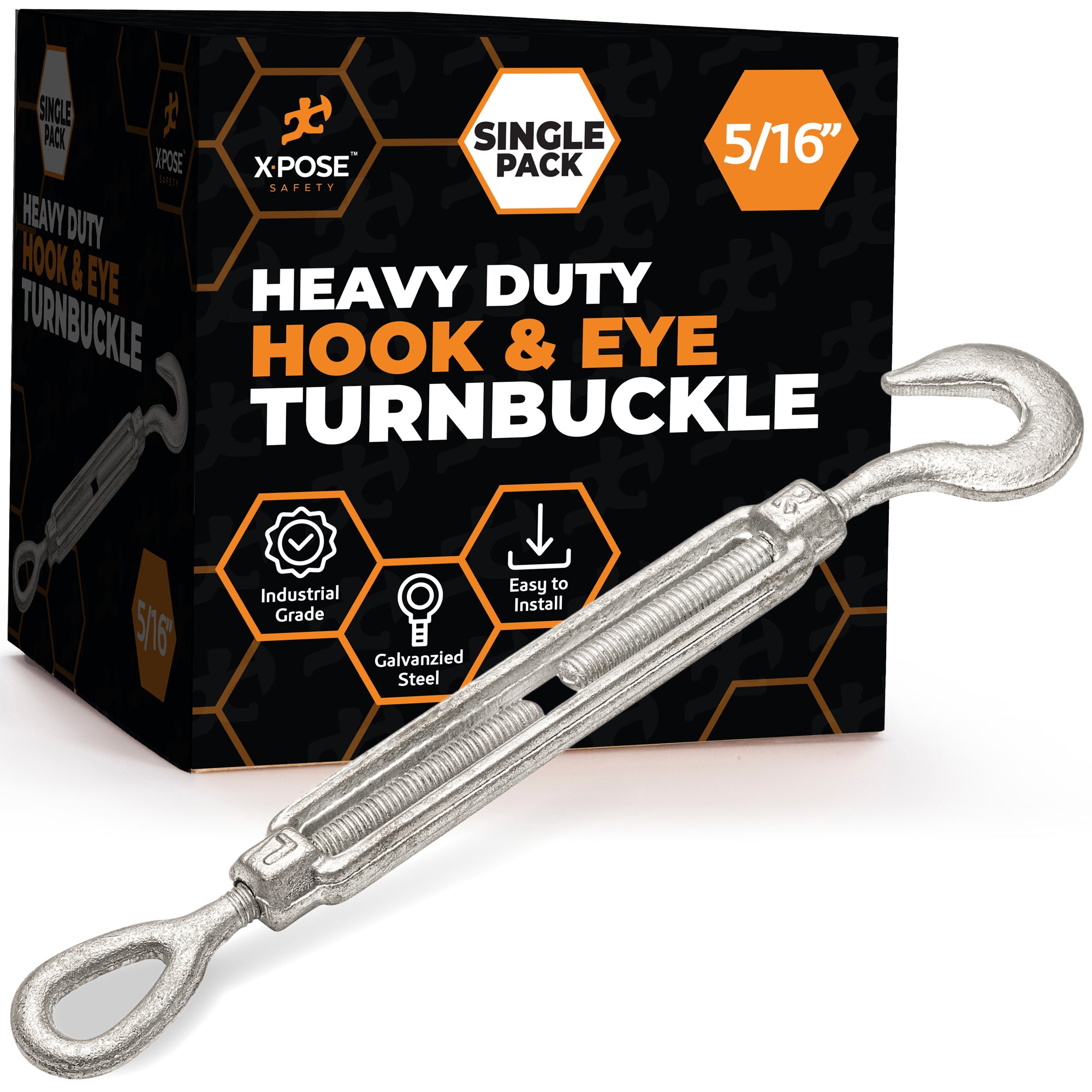 Galvanized Steel Hook & Eye Turnbuckle