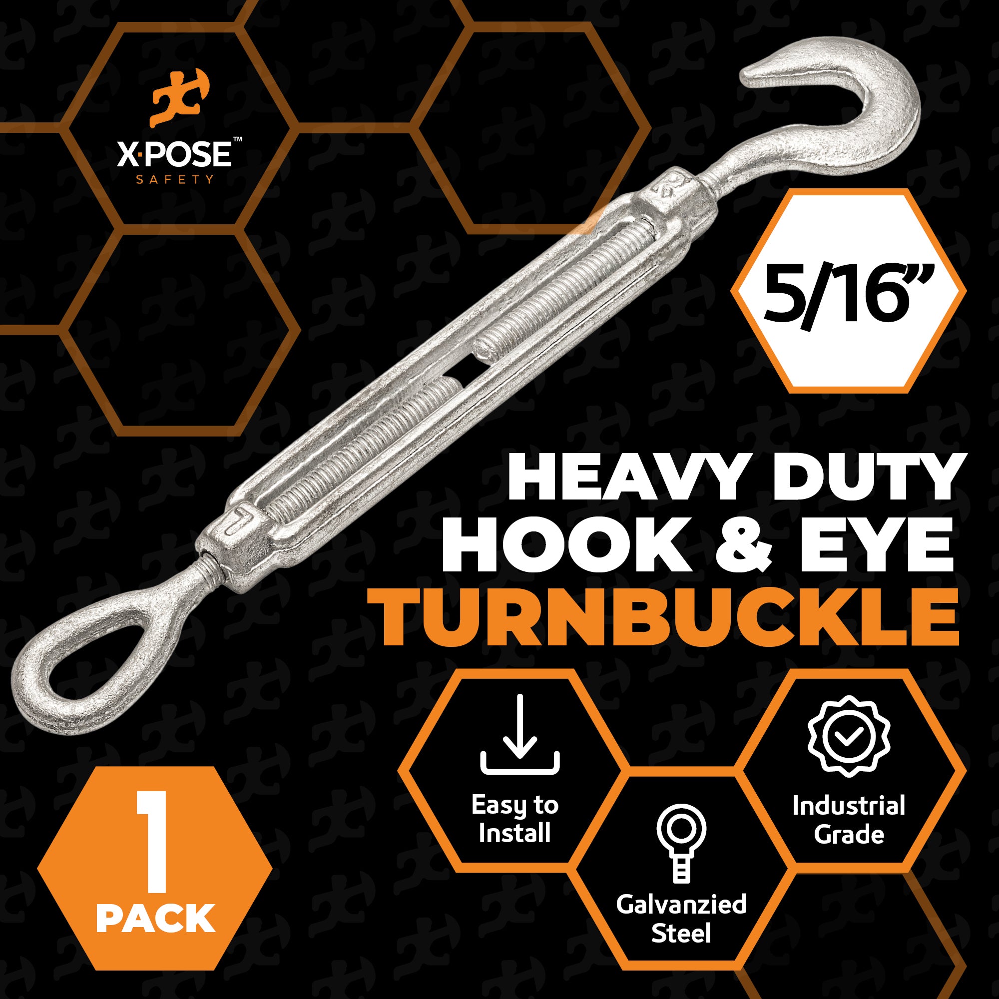 Galvanized Steel Hook & Eye Turnbuckle