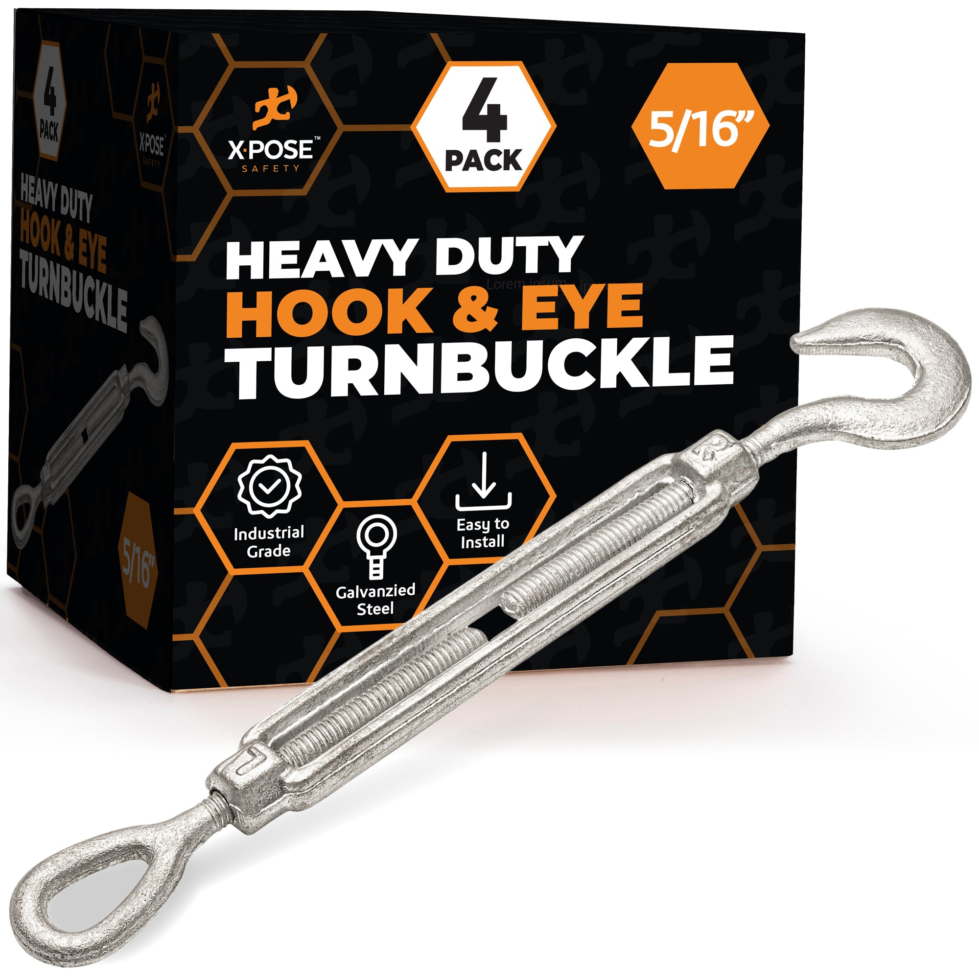 Galvanized Steel Hook & Eye Turnbuckle
