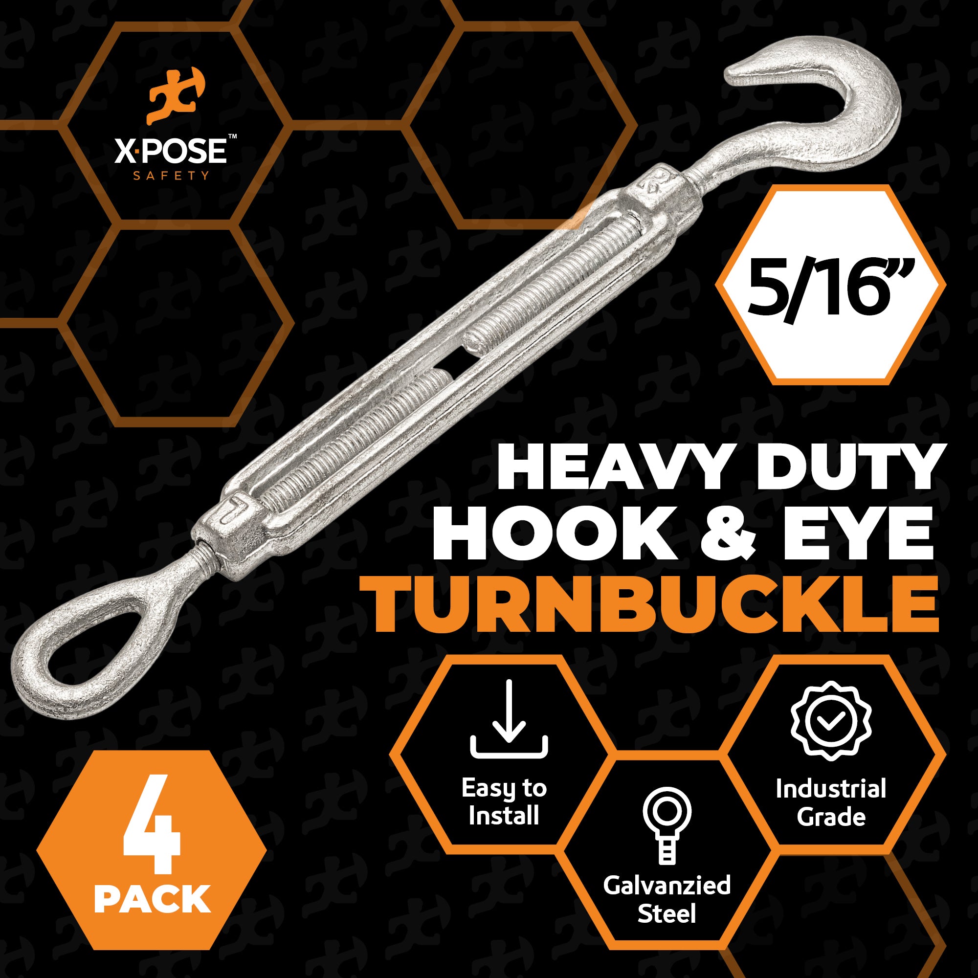 Galvanized Steel Hook & Eye Turnbuckle