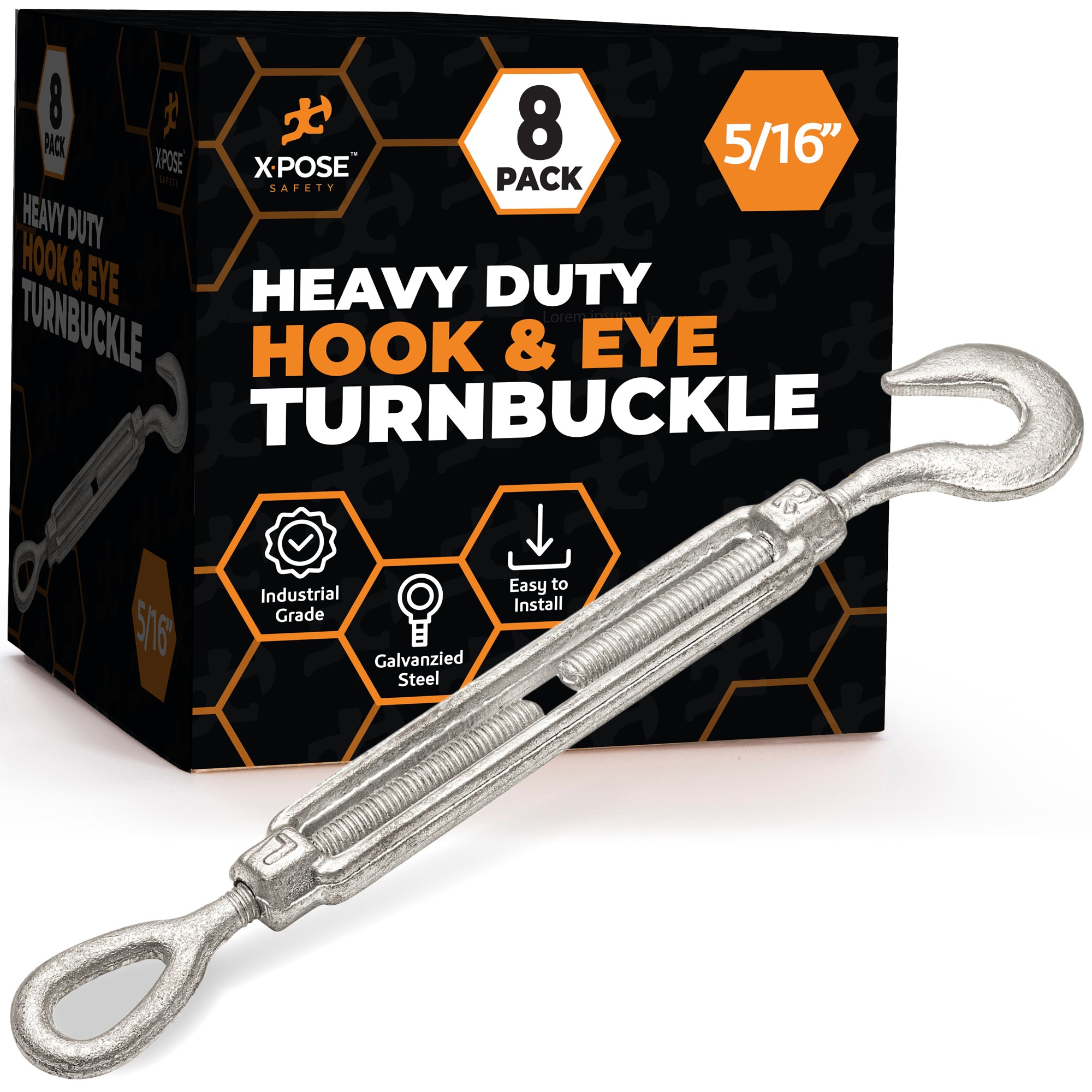 Galvanized Steel Hook & Eye Turnbuckle