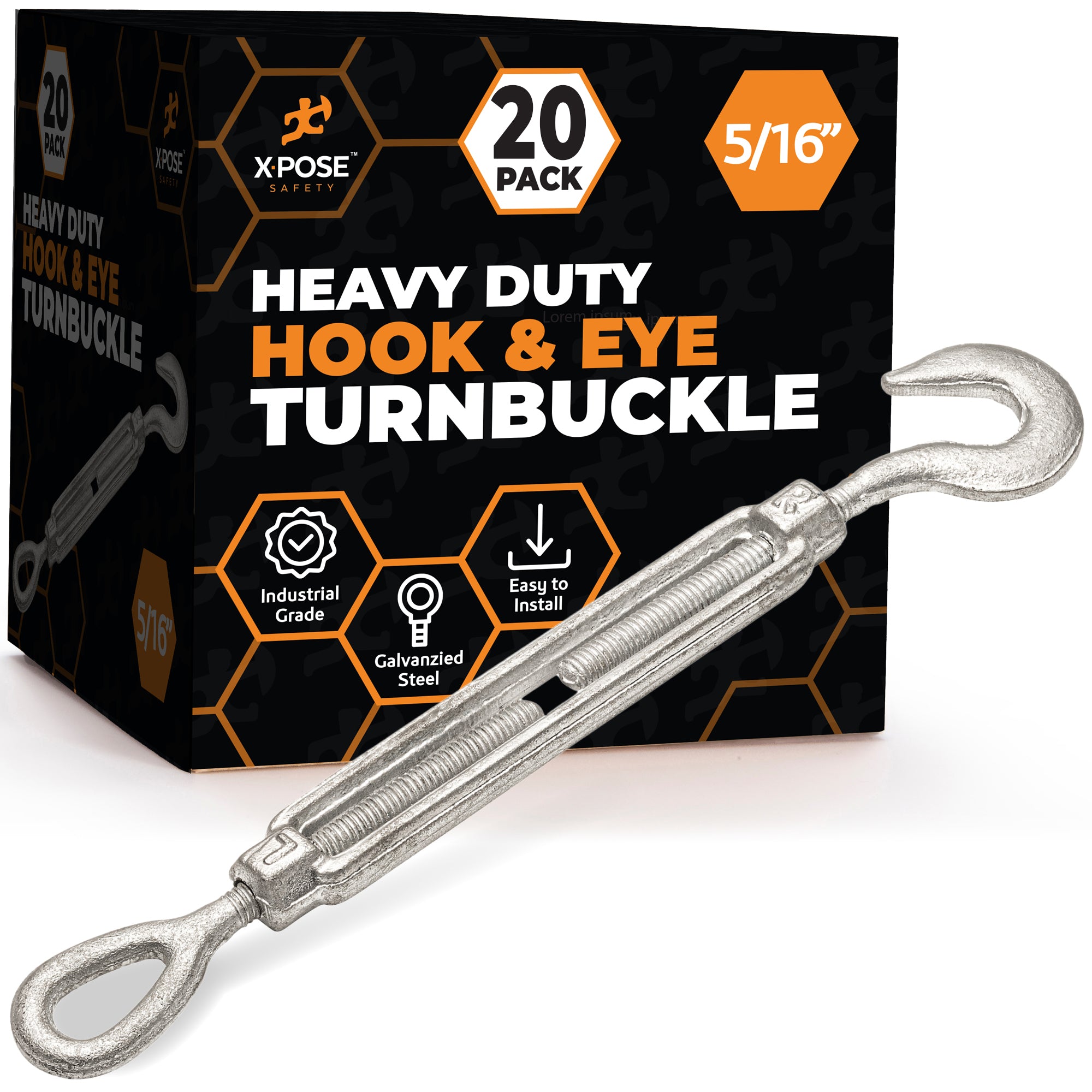 Galvanized Steel Hook & Eye Turnbuckle